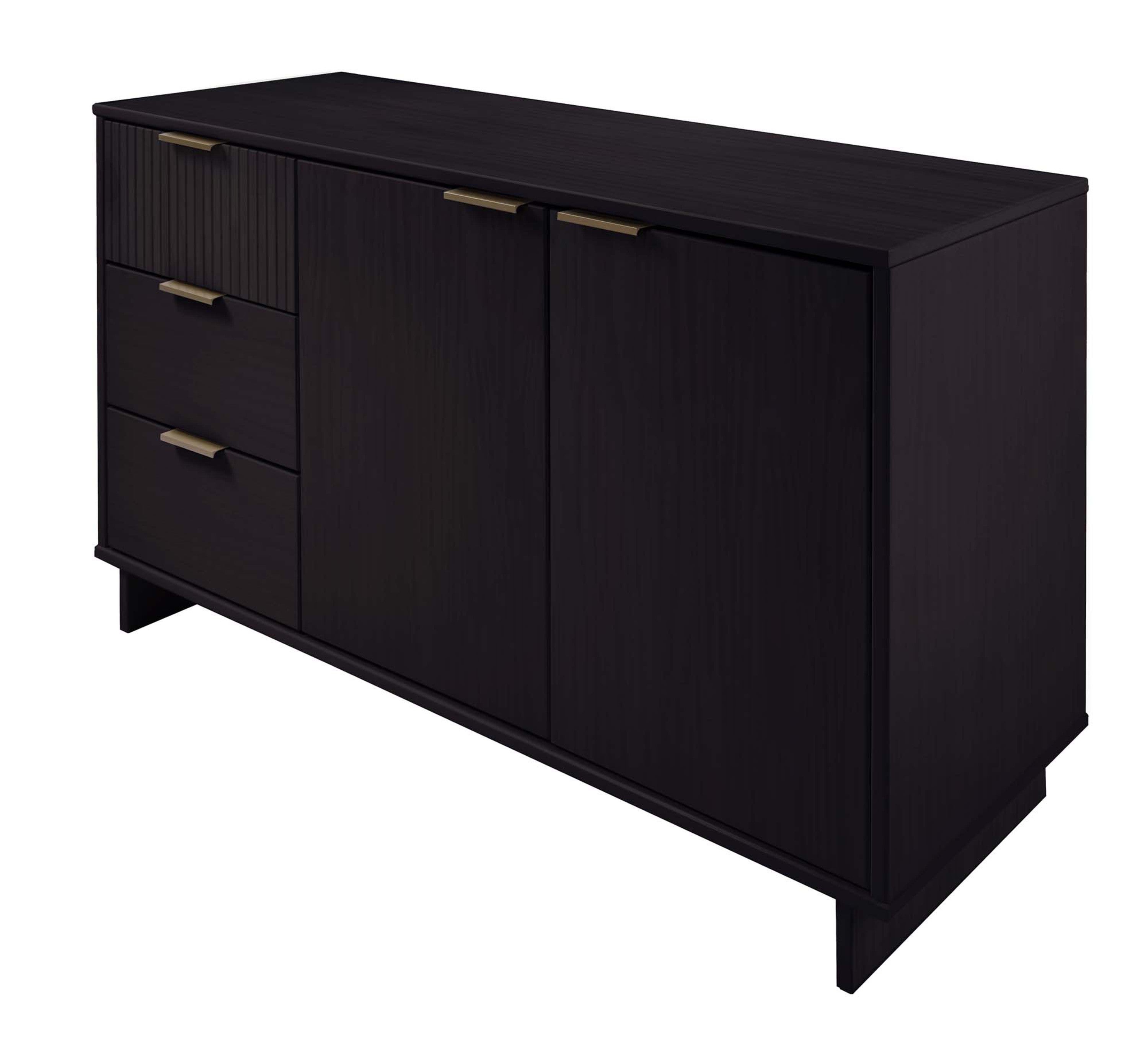 Granville 55" Black Sideboard | Modern Solid Wood Buffet & Storage Cabinet | MidinMod