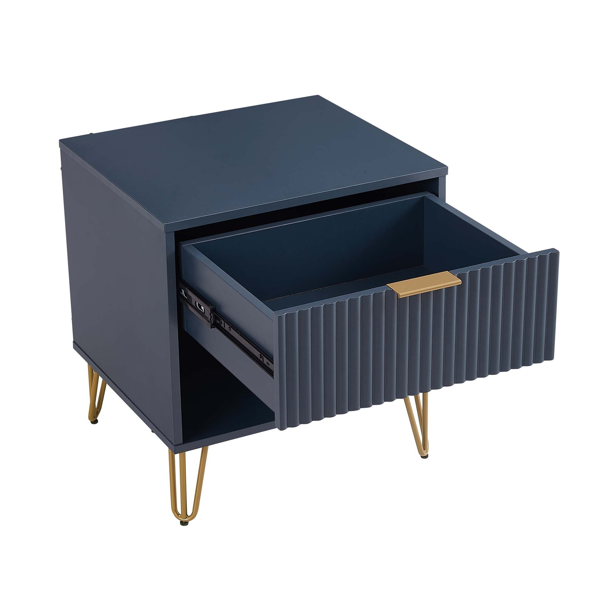Granville 1.0 Midnight Blue Nightstand | Sleek Modern Bedside Storage | MidinMod