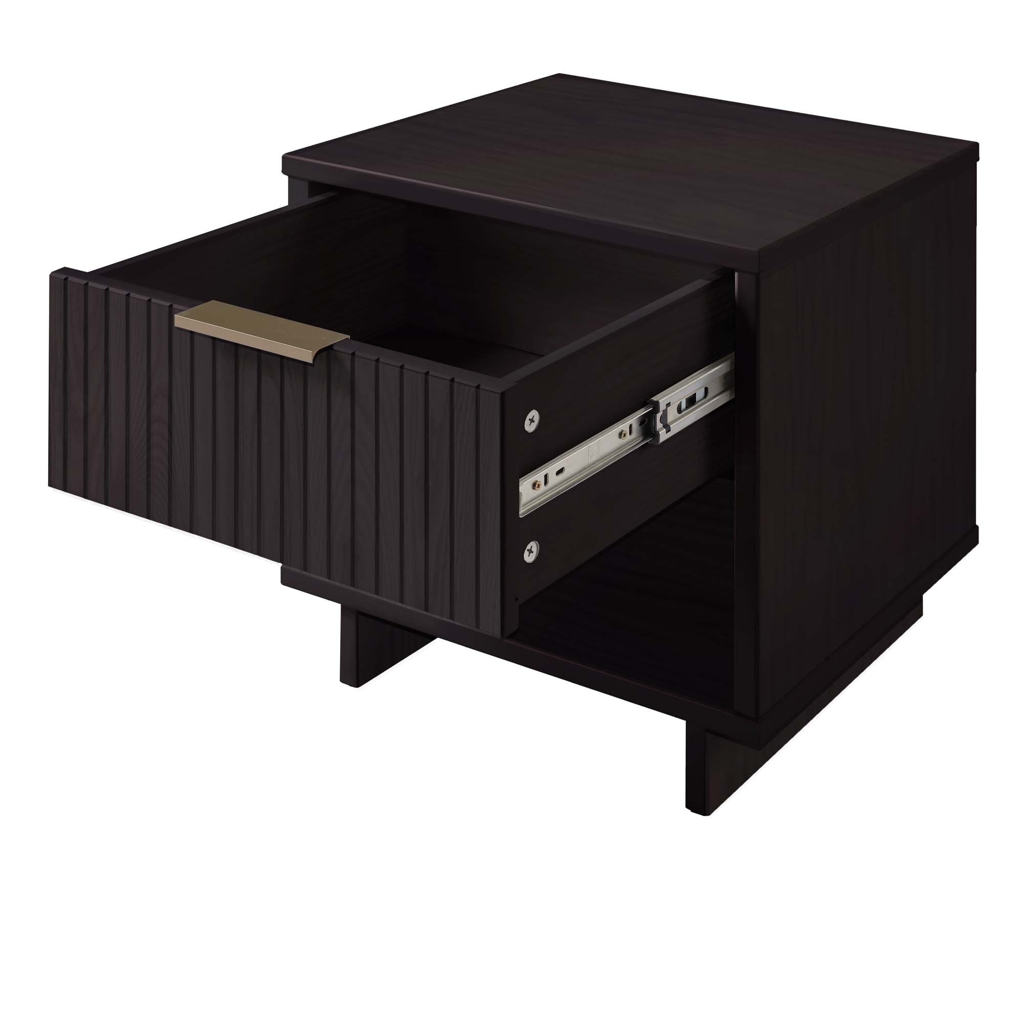 Granville 1.0 Black Nightstand | Modern Solid Wood Bedside Table | MidinMod