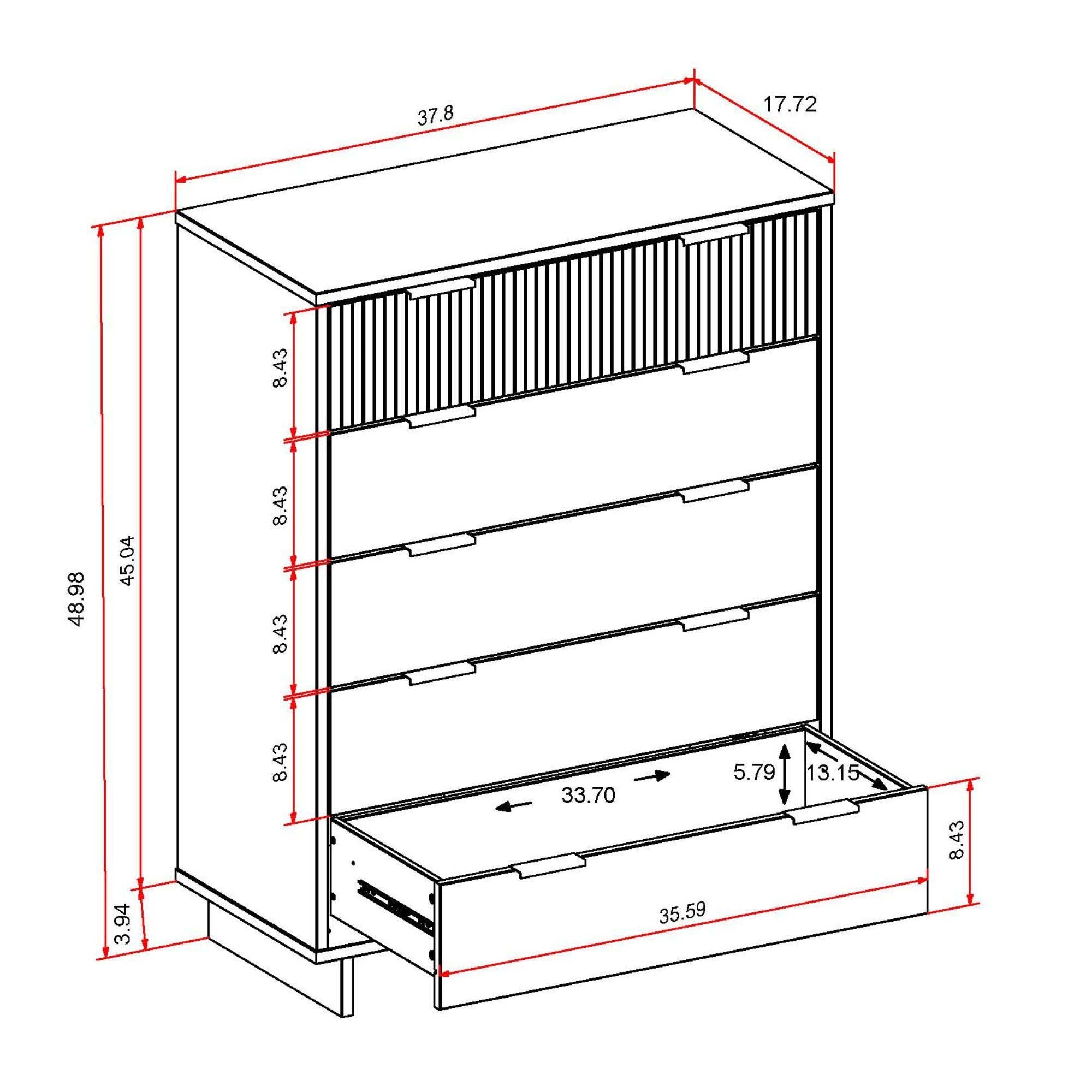 Granville Modern Light Grey Tall Dresser | Solid Wood Storage Chest | MidinMod