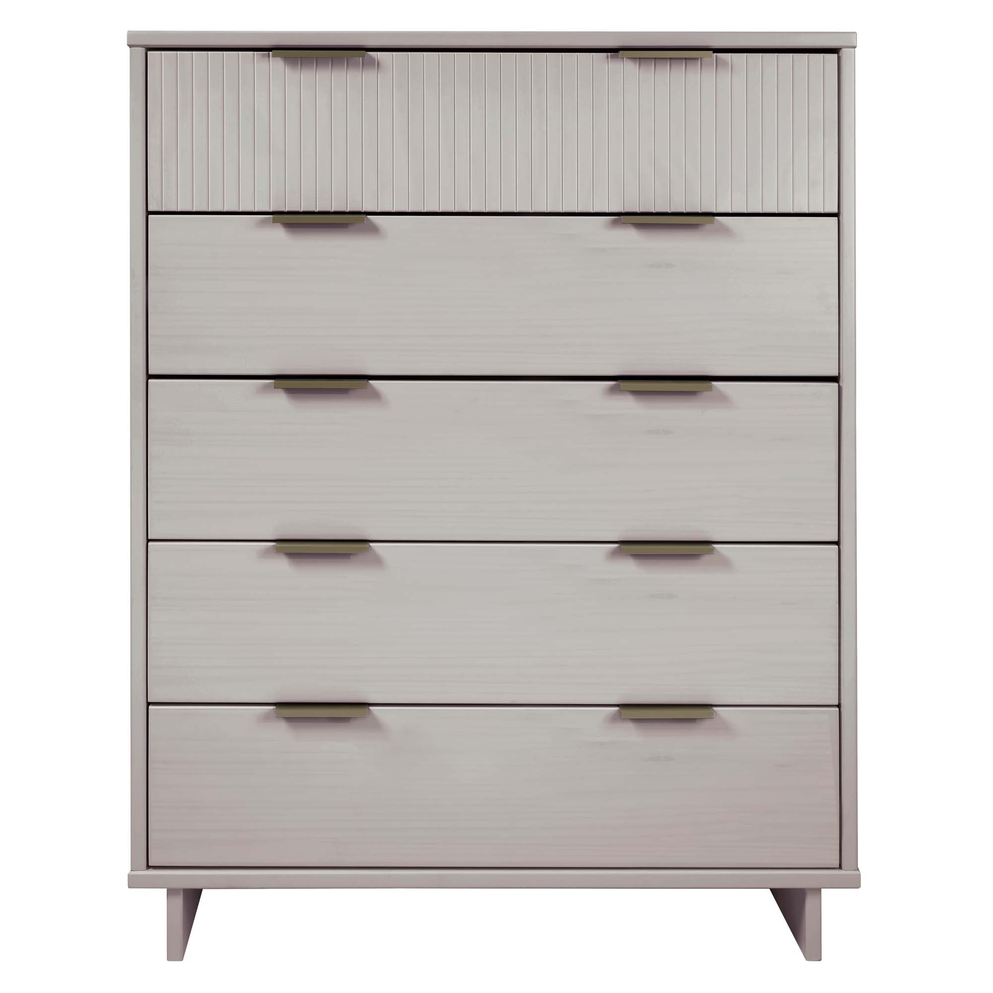 Granville Modern Light Grey Tall Dresser | Solid Wood Storage Chest | MidinMod