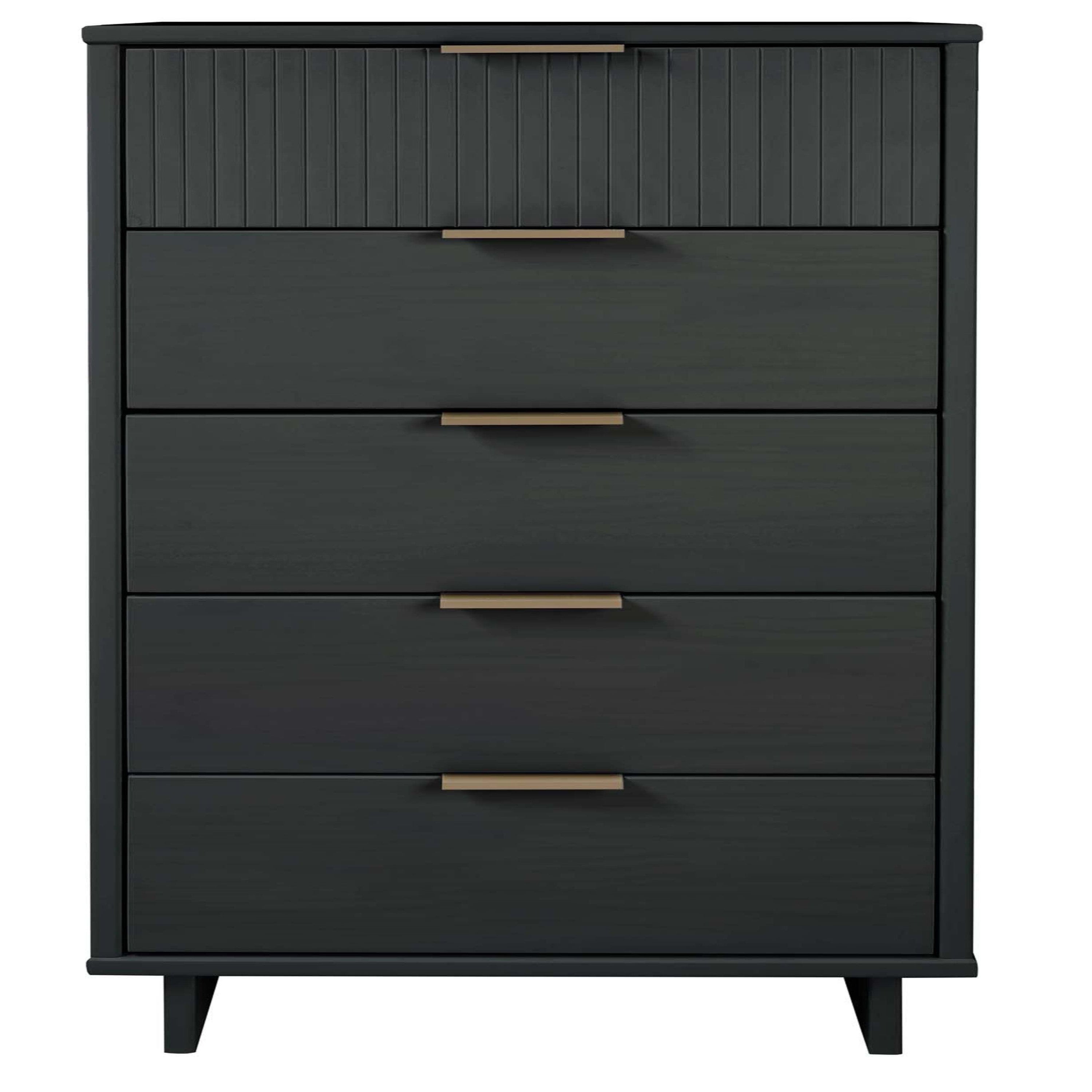 Granville Tall Narrow Charcoal Gray Dresser | Modern Solid Wood Chest | MidinMod Granville Tall Narrow Charcoal Gray Dresser | Modern Solid Wood Chest | MidinMod