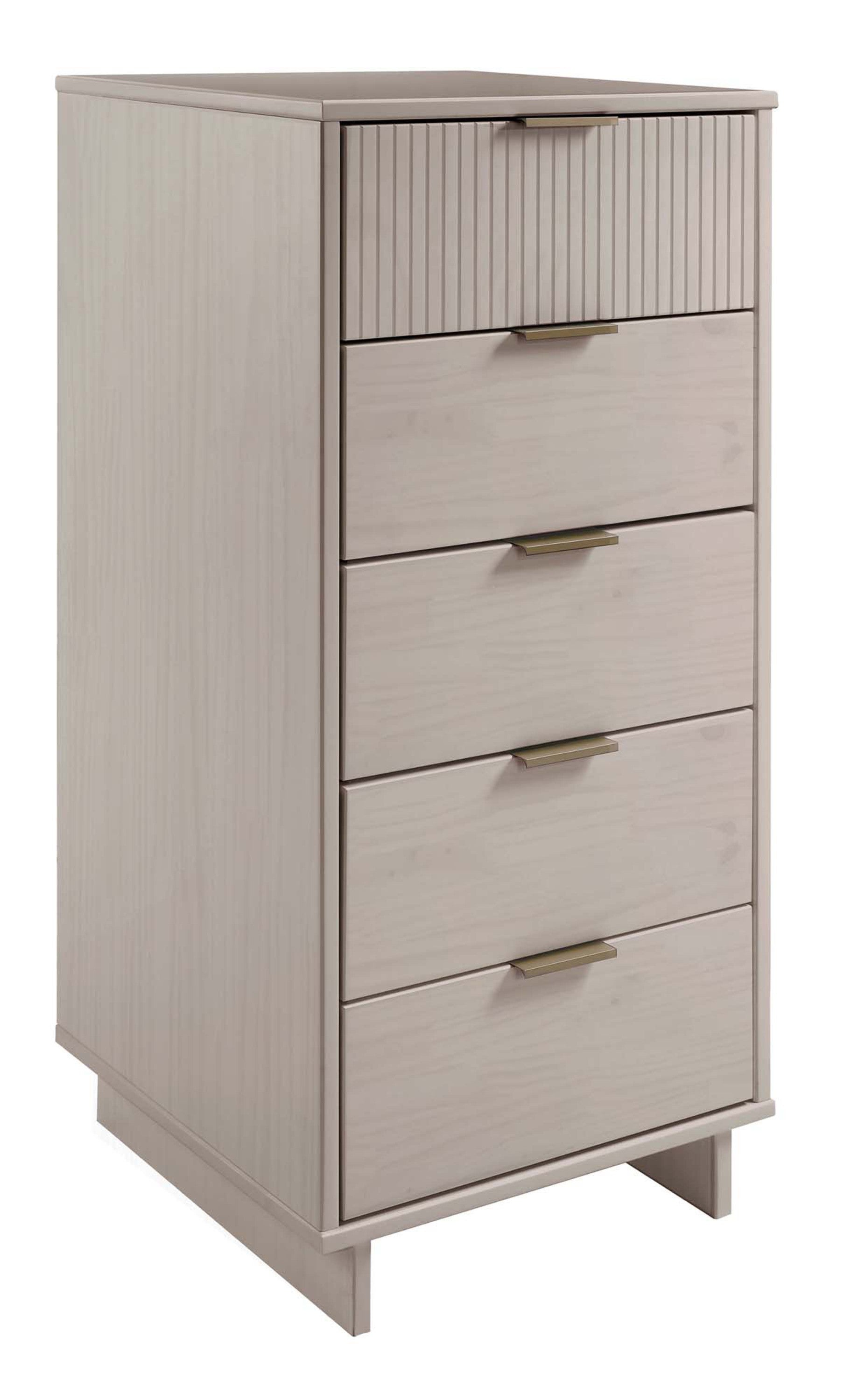 Granville Tall Narrow Dresser in Light Grey | Modern Solid Wood Chest of Drawers | MidinMod