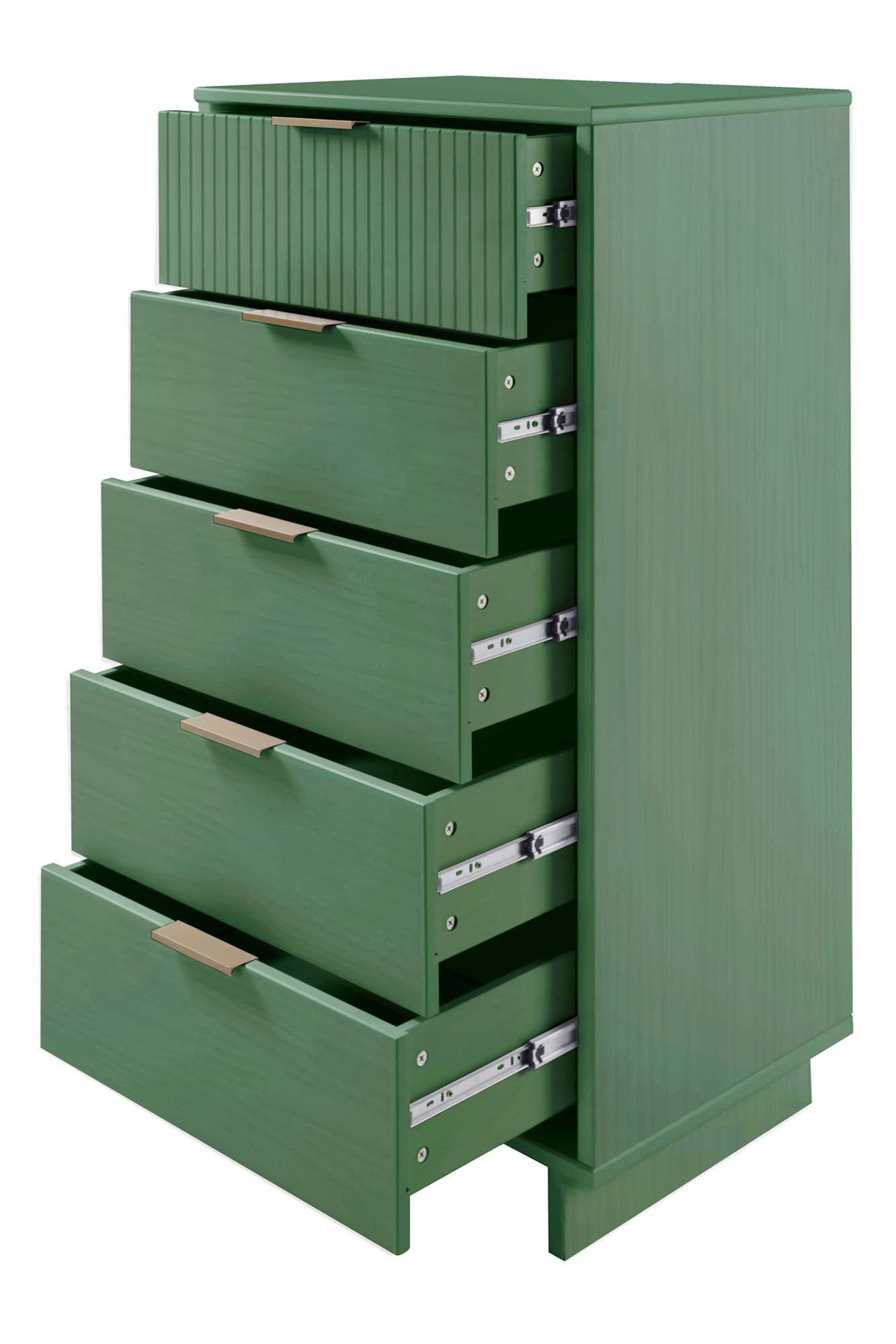 Granville Tall Narrow Dresser in Sage Green | Modern Solid Wood Chest of Drawers | MidinMod