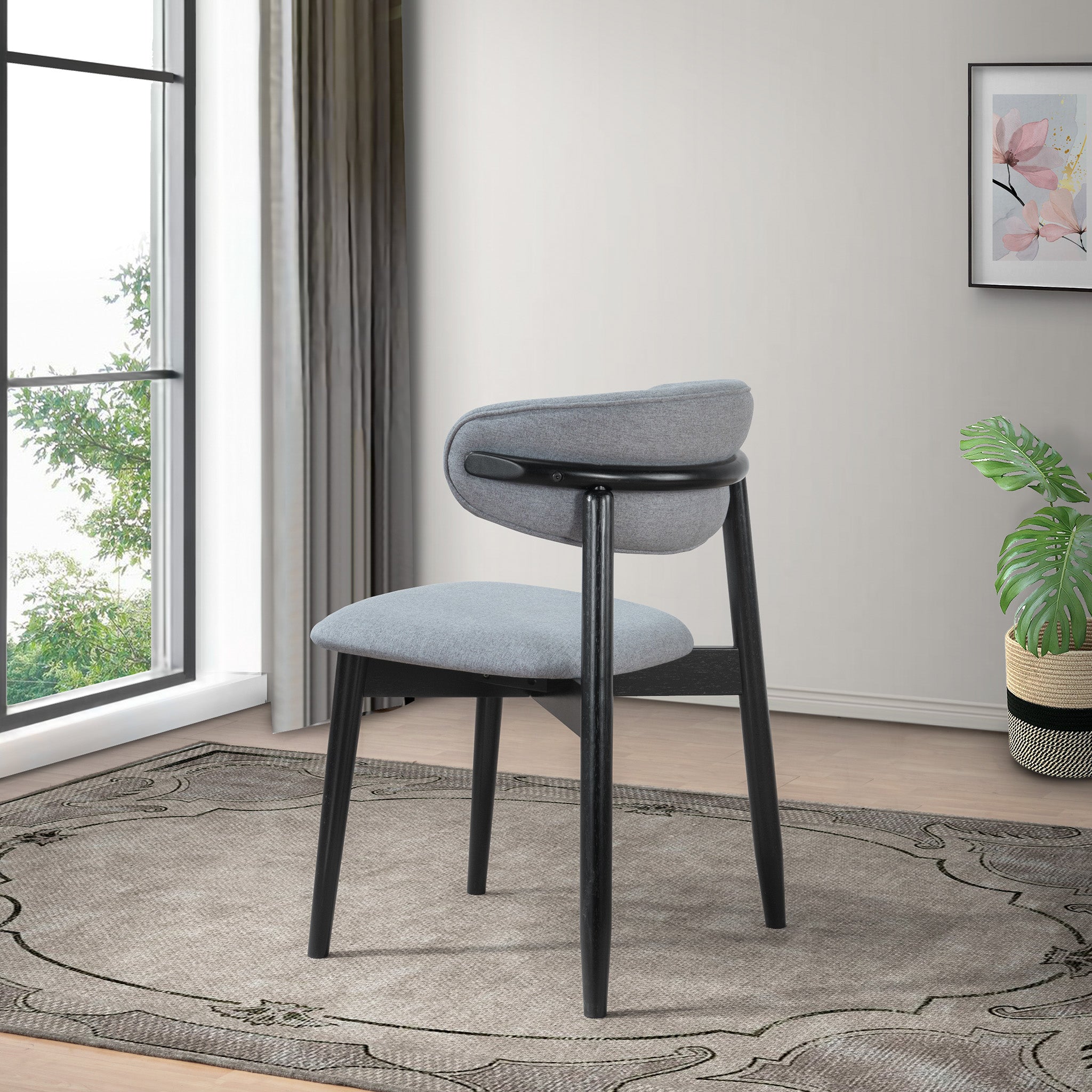 Milan Grey Fabric Dining Chair Set of 2 - MidinMod