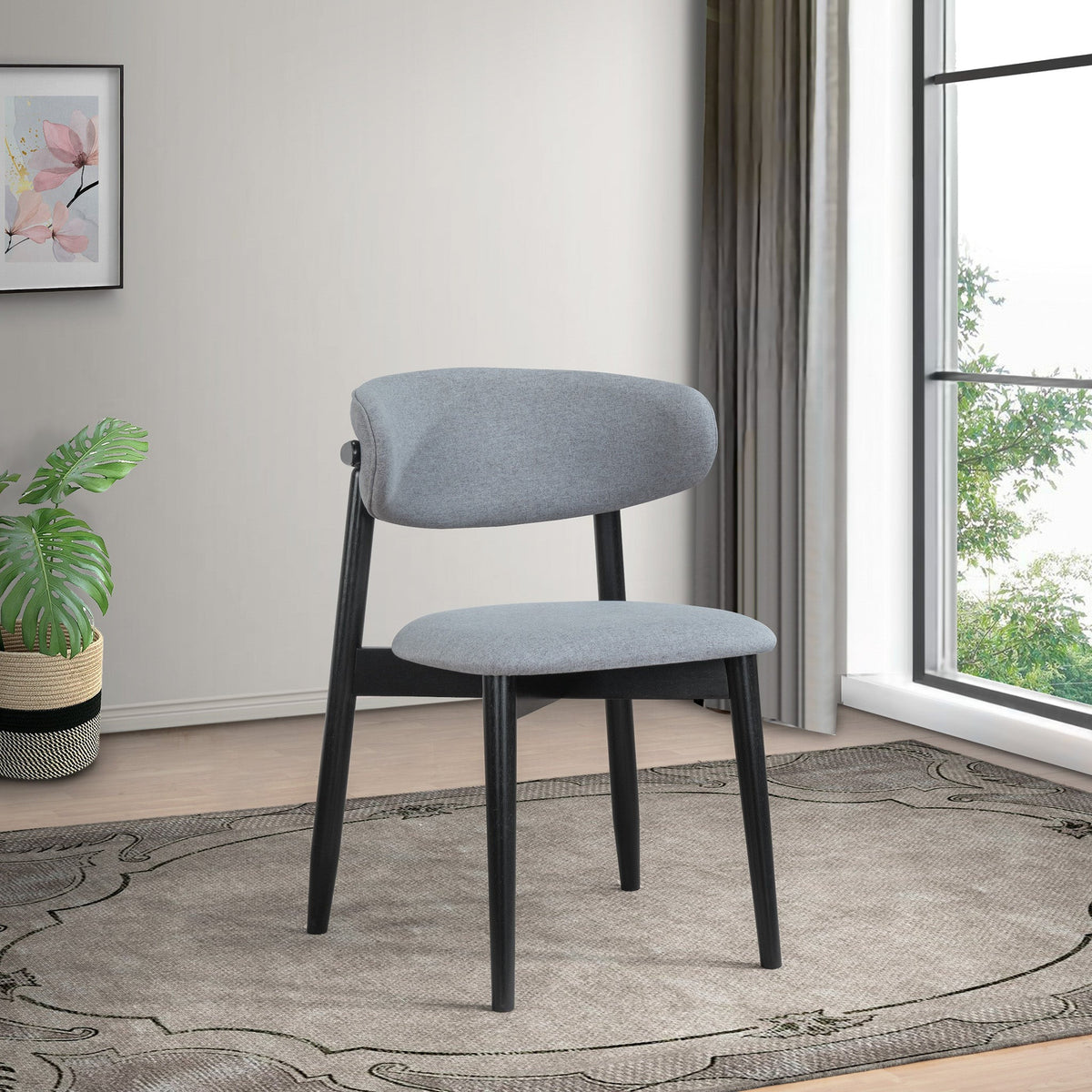 Milan Grey Fabric Dining Chair