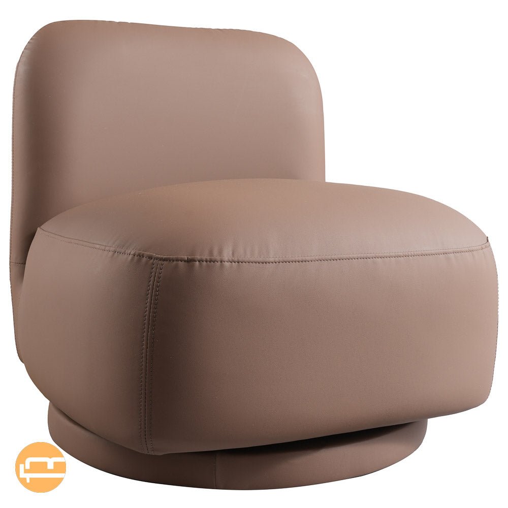 Groveton Brown PU Leather Swivel Chair (Large) - MidinMod