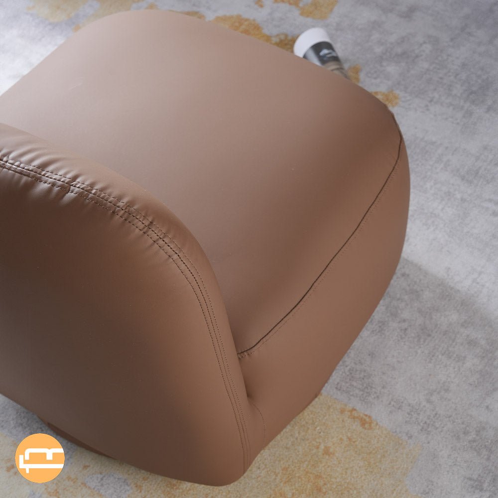 Groveton Brown PU Leather Swivel Chair - MidinMod