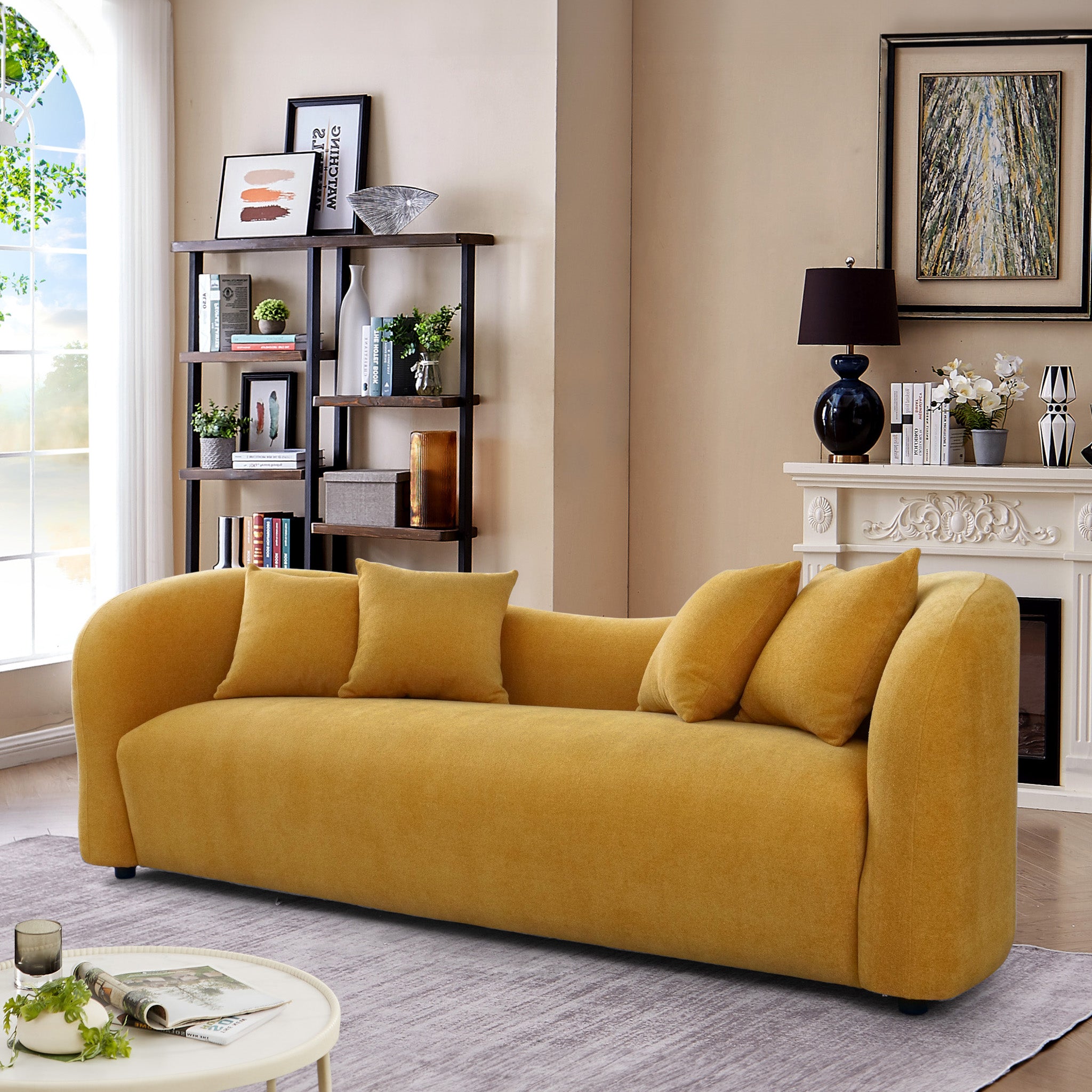 Hana Gold Boucle Sofa - MidinMod