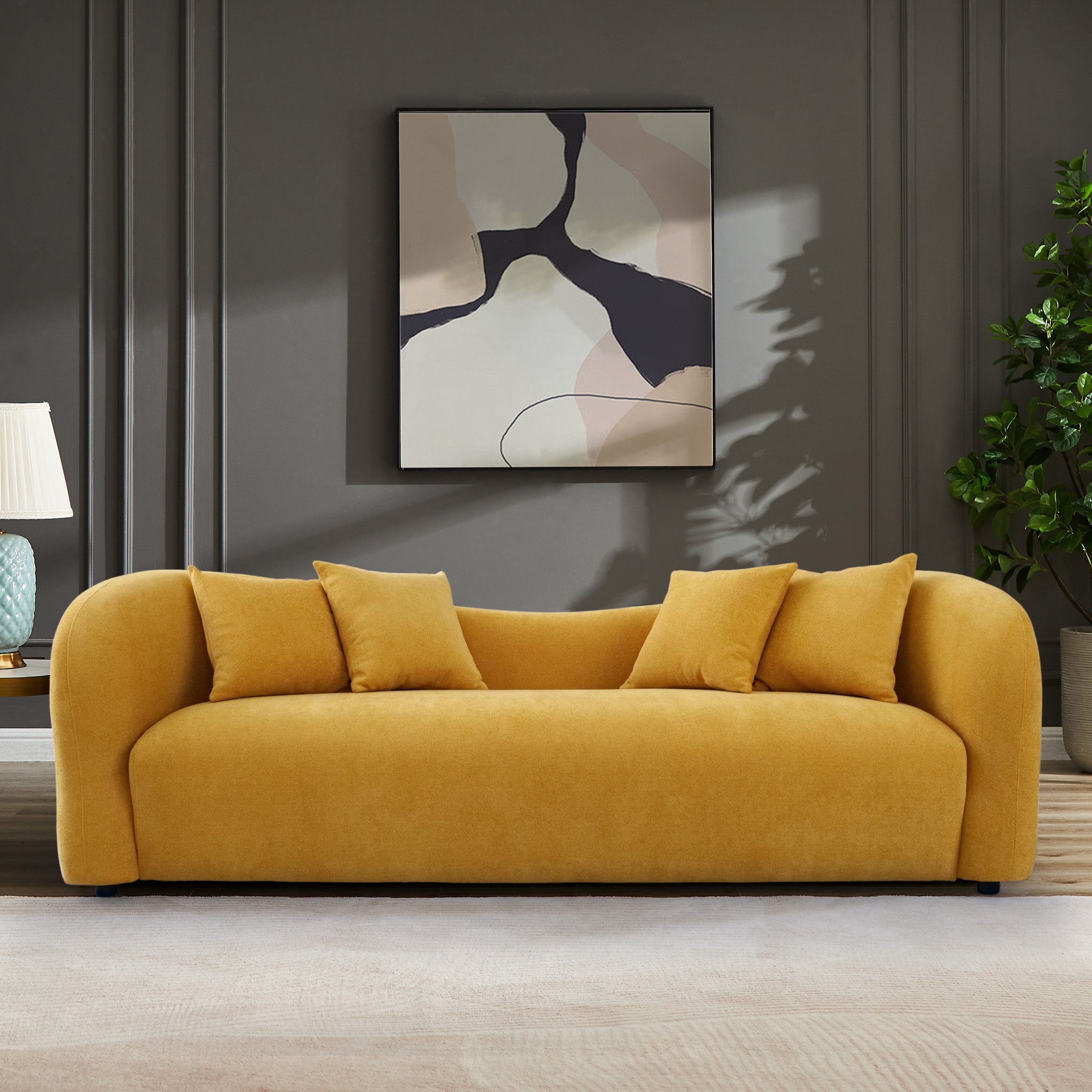 Hana Gold Boucle Sofa - MidinMod