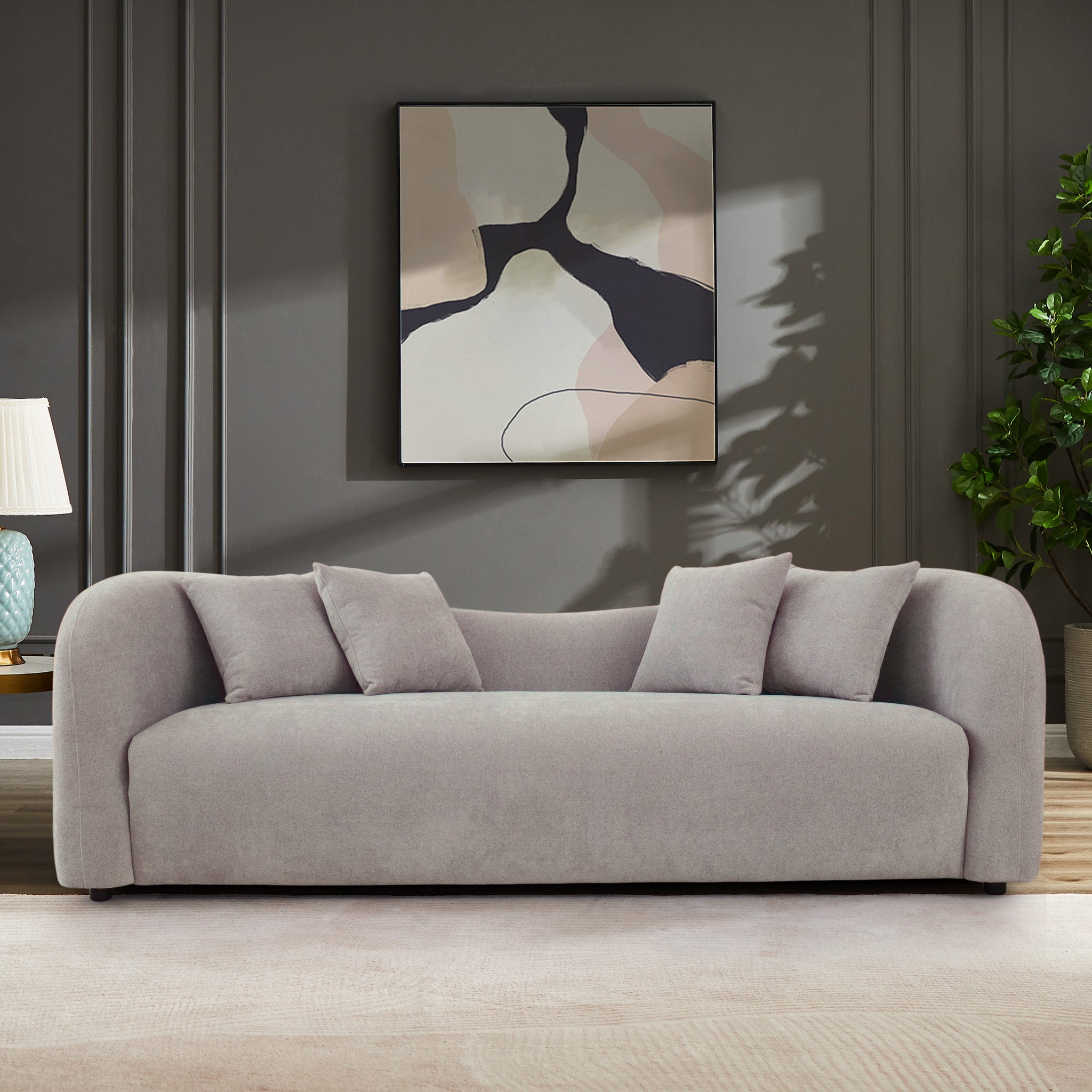 Hana Gray Boucle Sofa - MidinMod