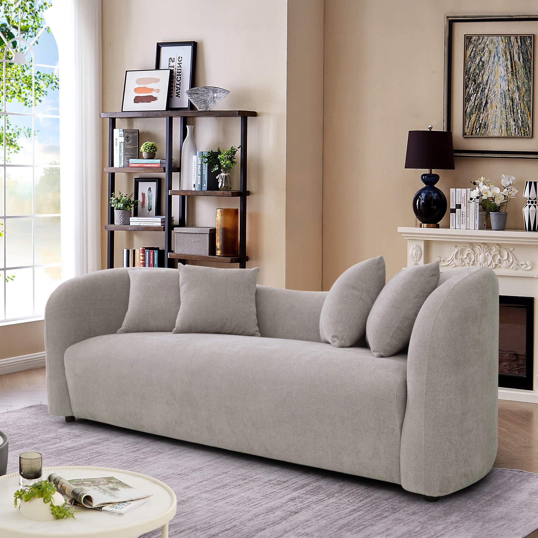 Hana Gray Boucle Sofa - MidinMod