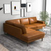 Harmony Tan Leather Sectional Sofa  - Left Facing Chaise