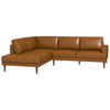 Harmony Tan Leather Sectional Sofa  - Left Facing Chaise