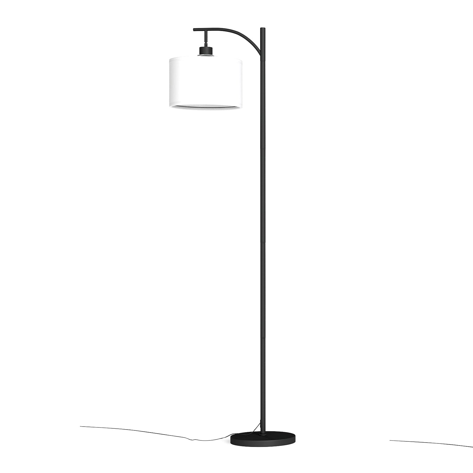 Modern White and Black Iron Floor Lamp with Pedal Switch - MidinMod
