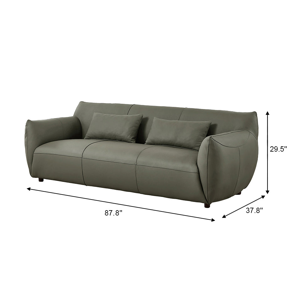 Hucks Olive Green Leather Sofa