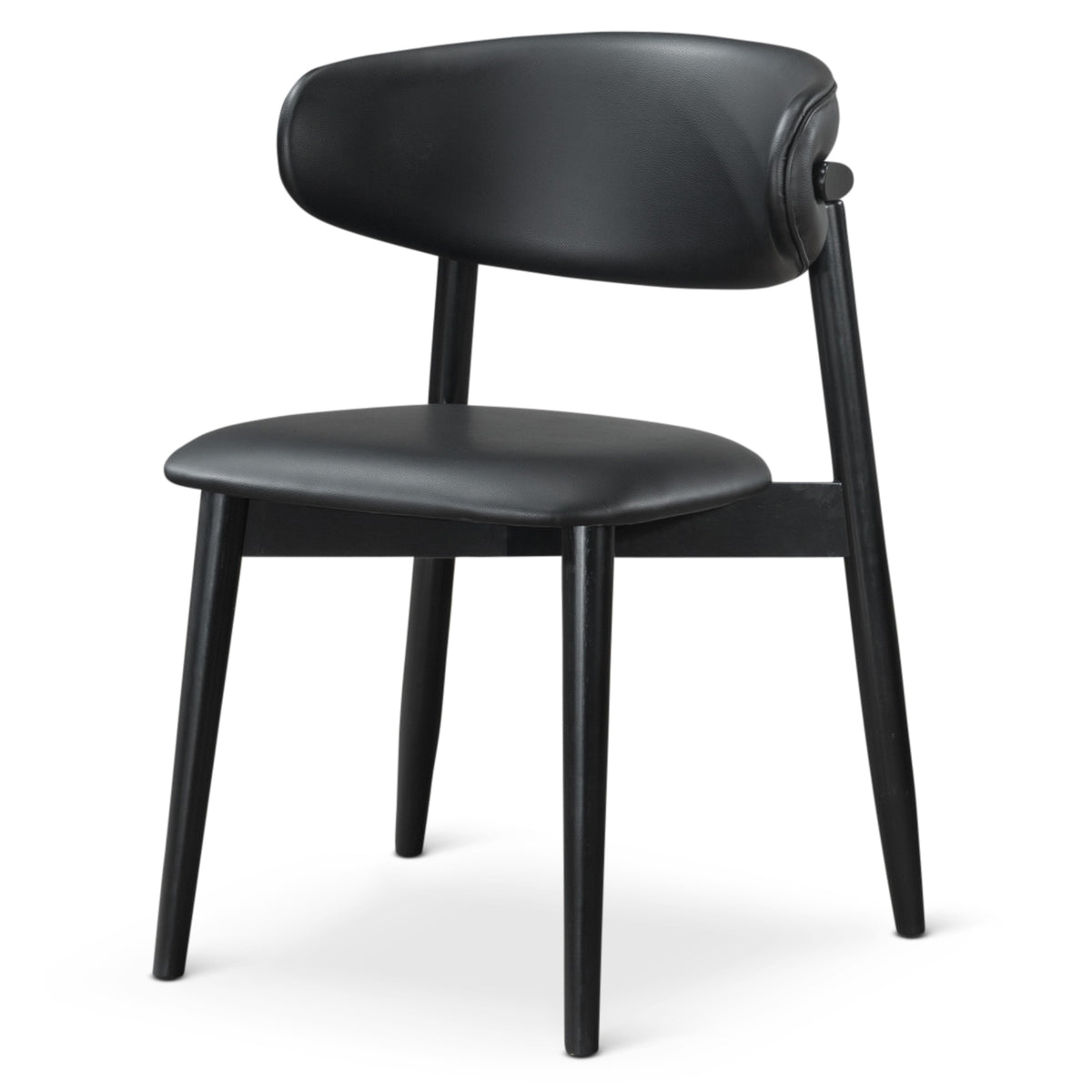 Milan Black Leather Dining Chair