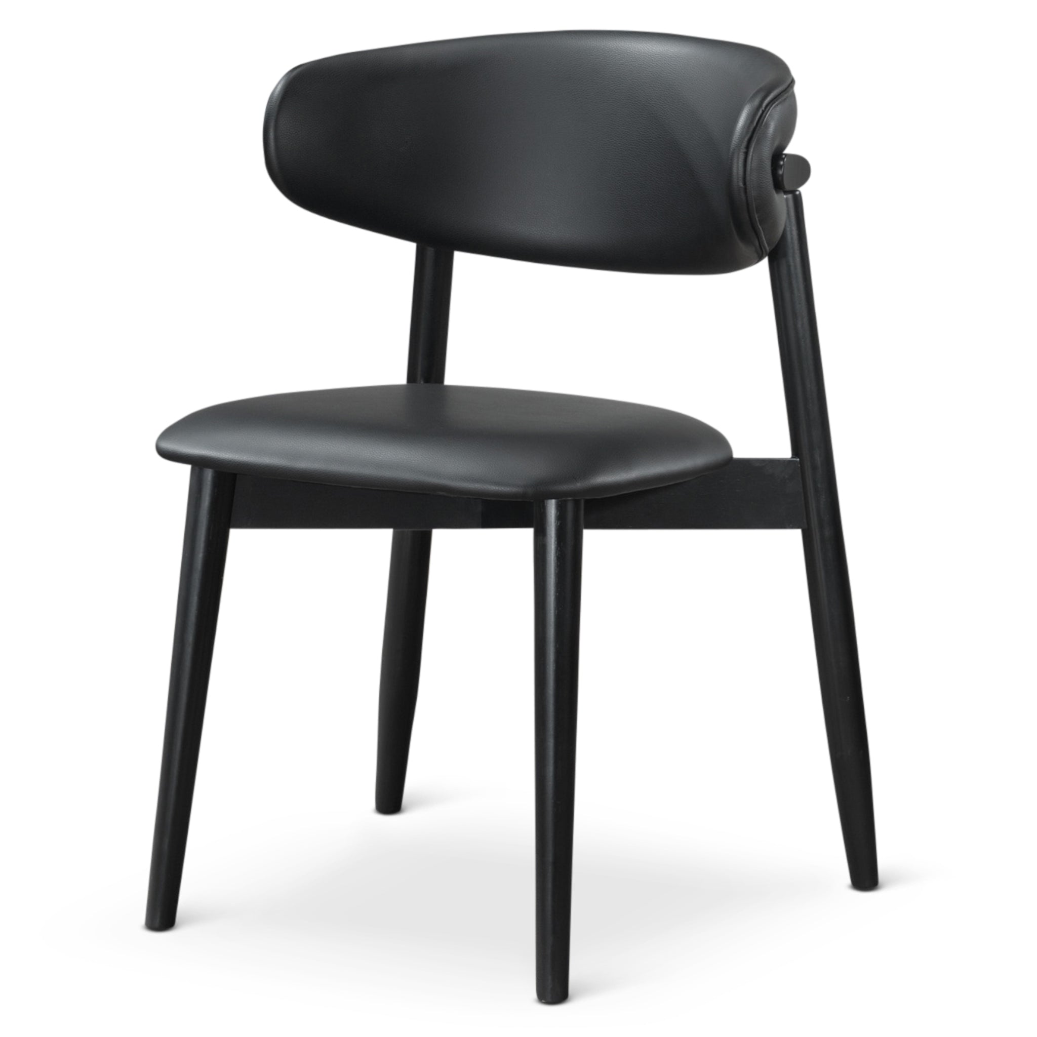 Milan Black Leather Dining Chair Set of 2 - MidinMod