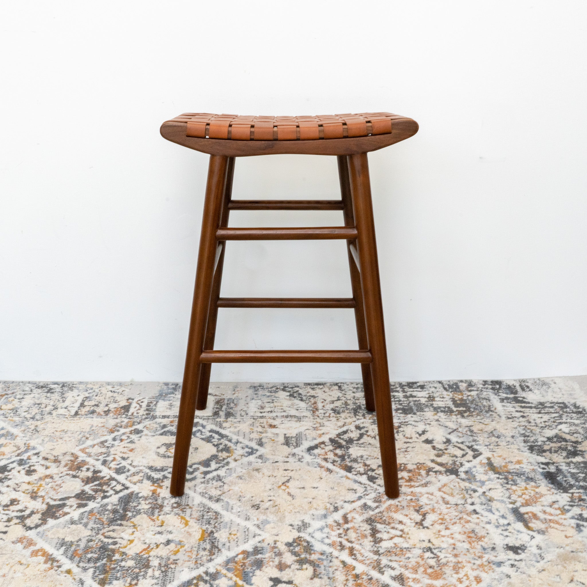 Janet Tan Leather Bar Stool - MidinMod