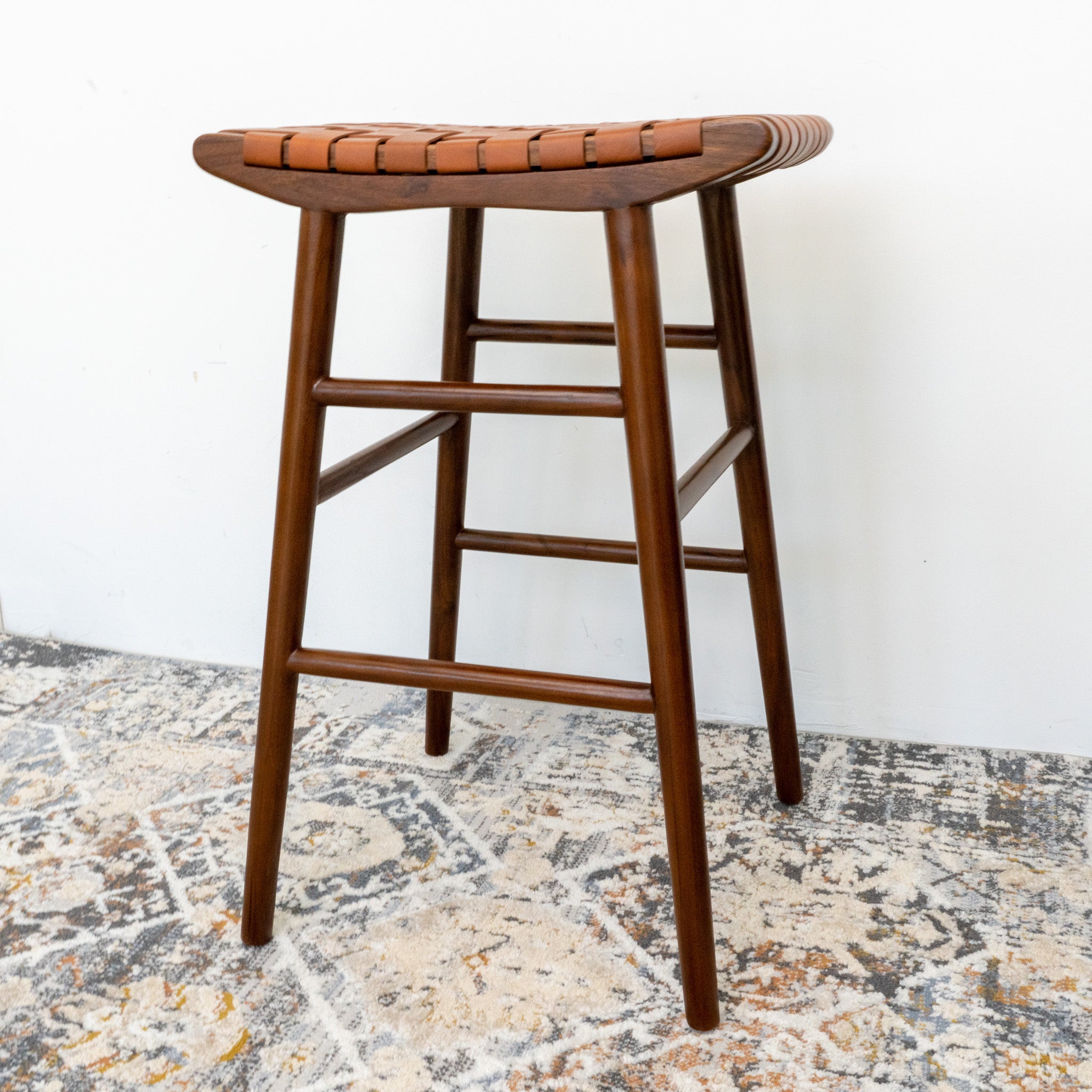 Janet Tan Leather Bar Stool - MidinMod