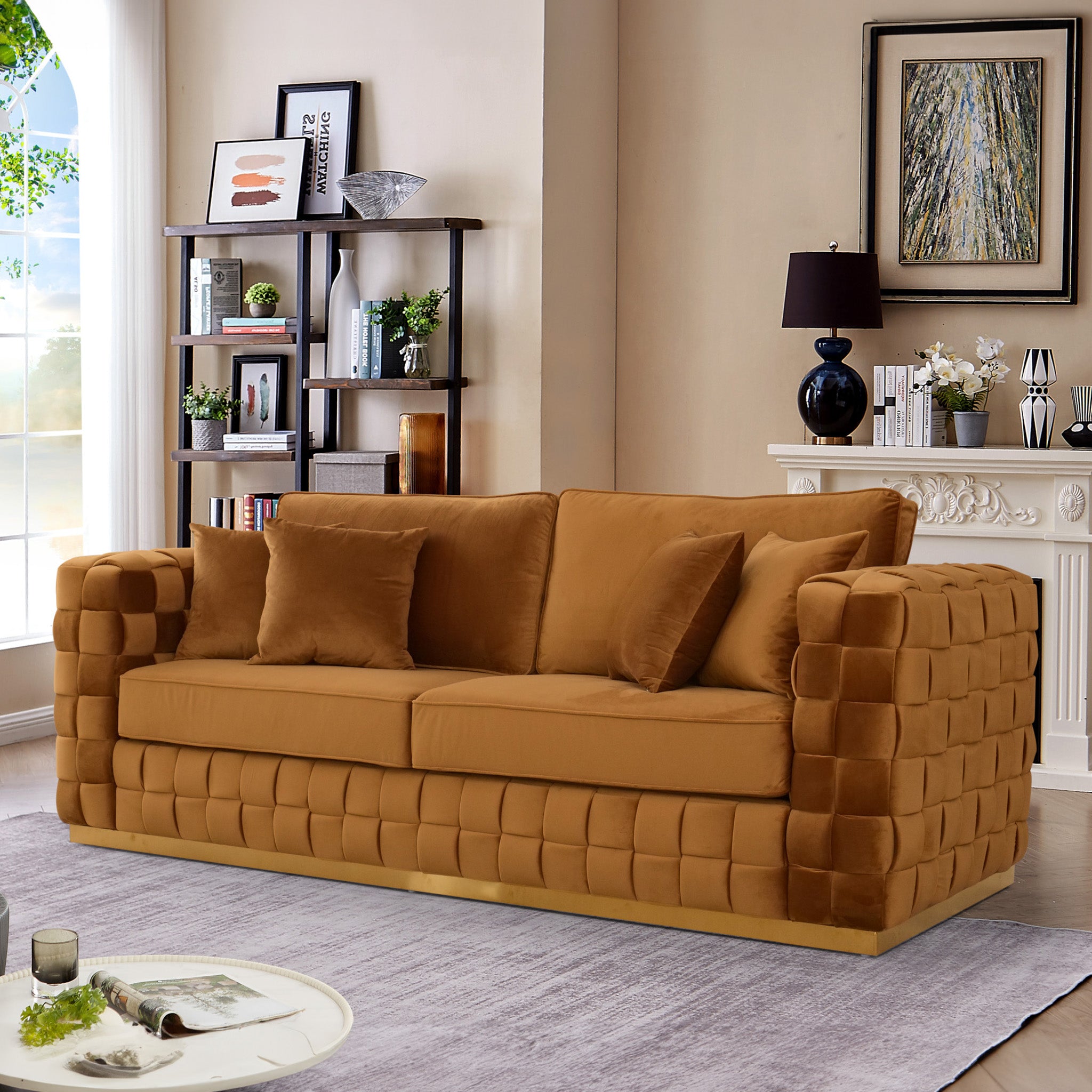 Yellow velvet deals sofa bed