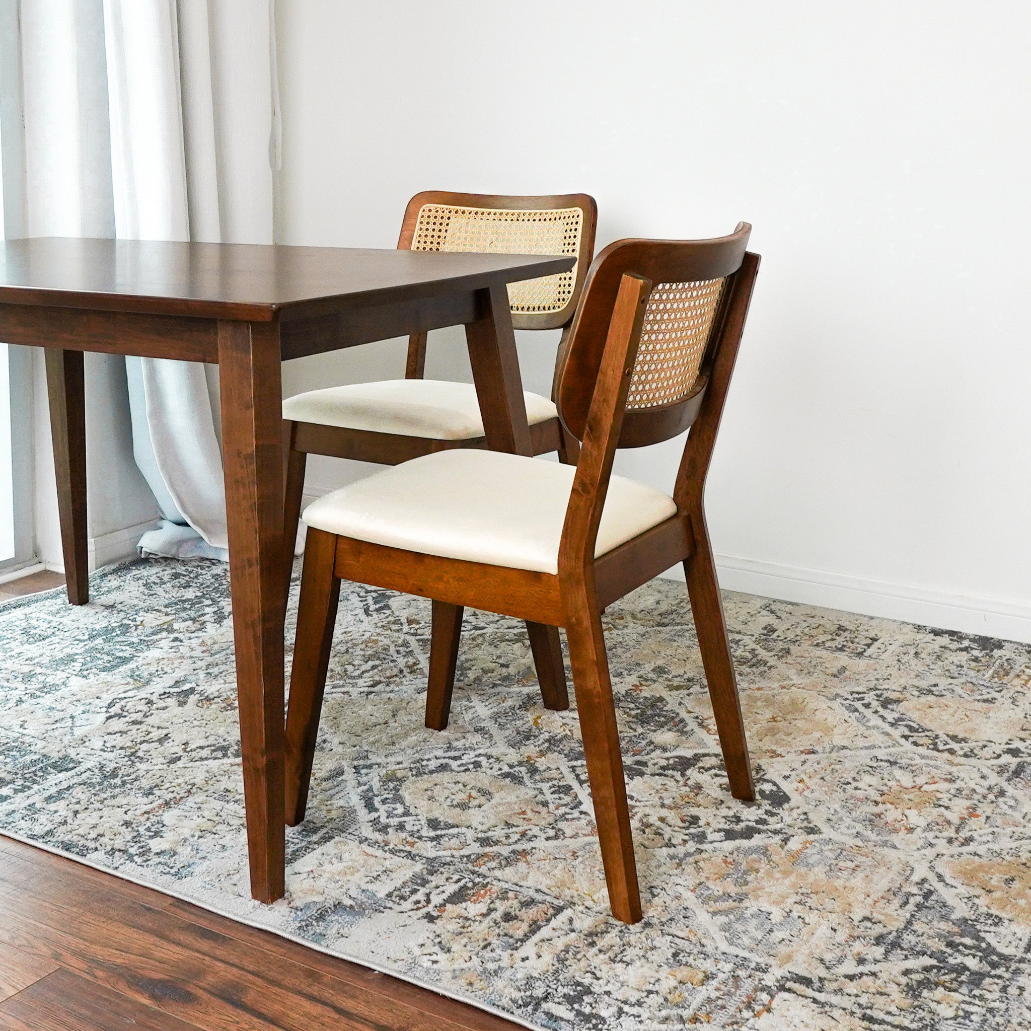 Cream velvet discount dining room chairs