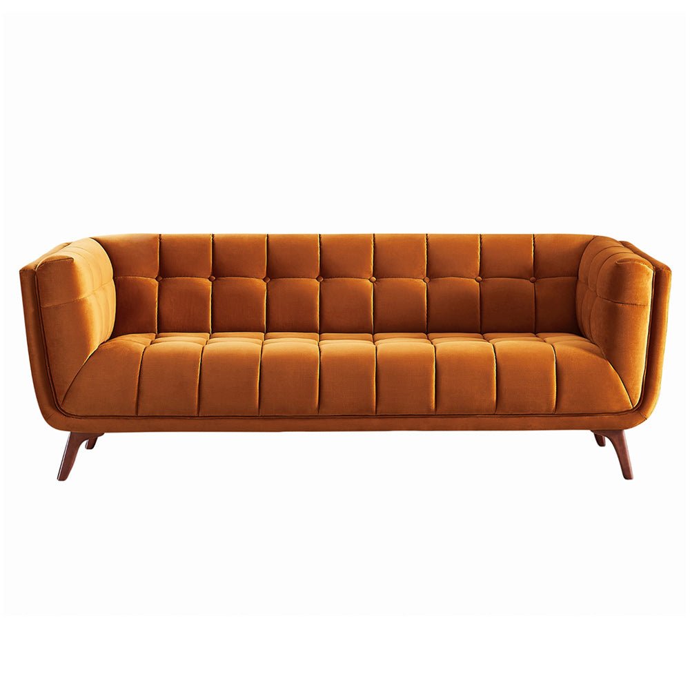 Kano Burnt Orange Velvet Large Sofa - MidinMod