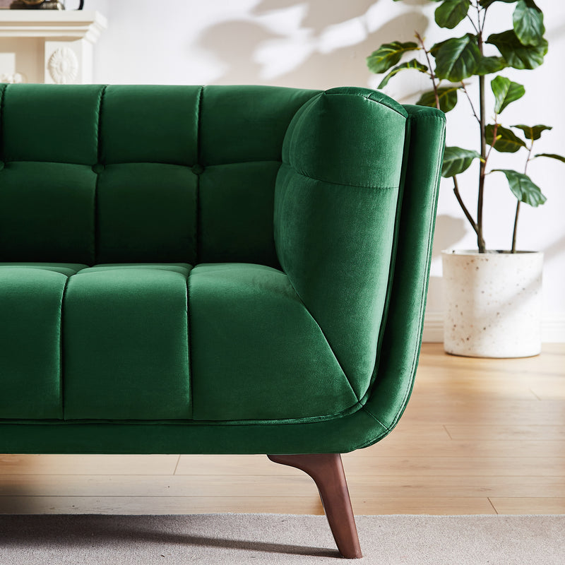 Kano Dark Green Velvet Large Sofa