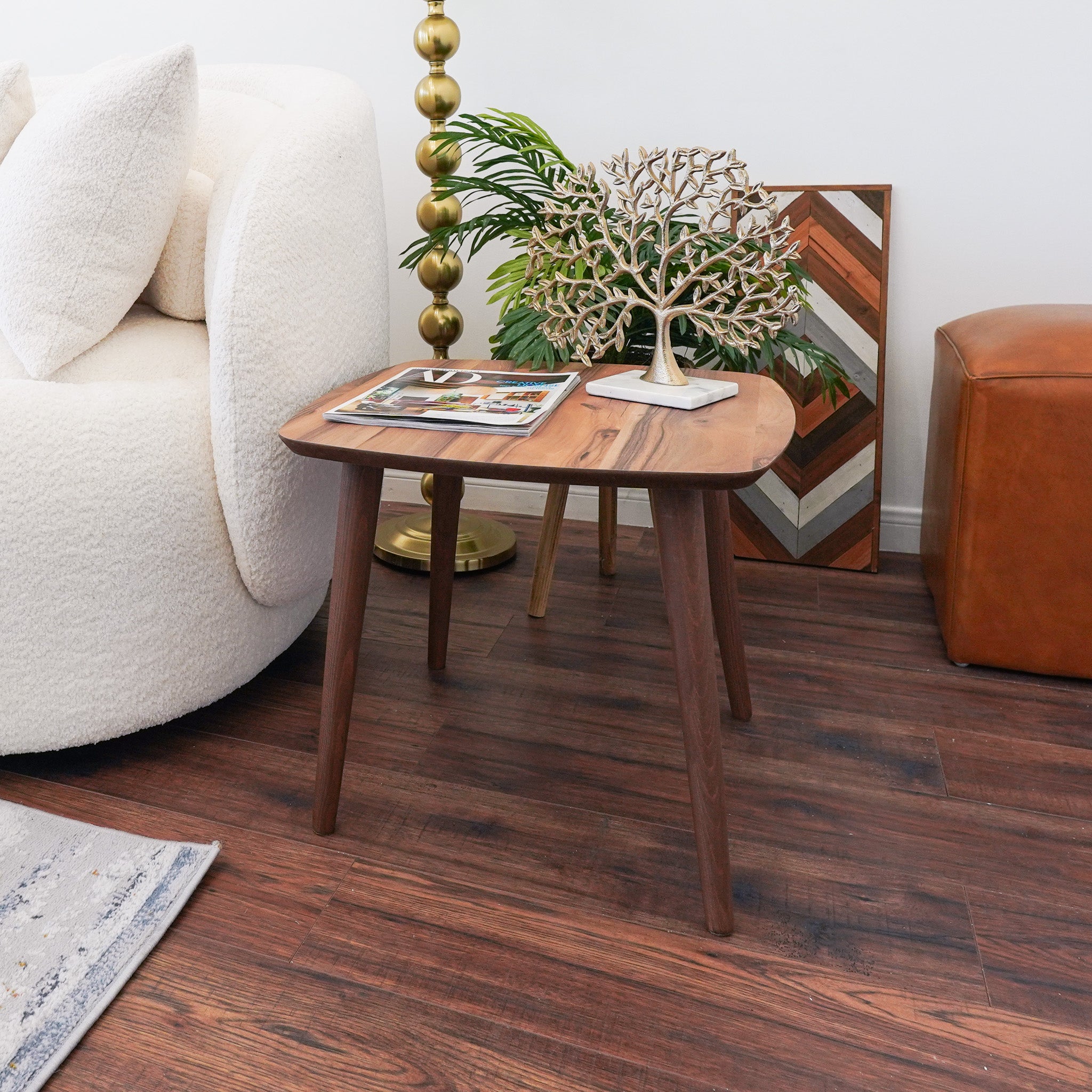 Kare Walnut End Table - MidinMod