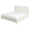 King Size Cream Boucle Platform Bed