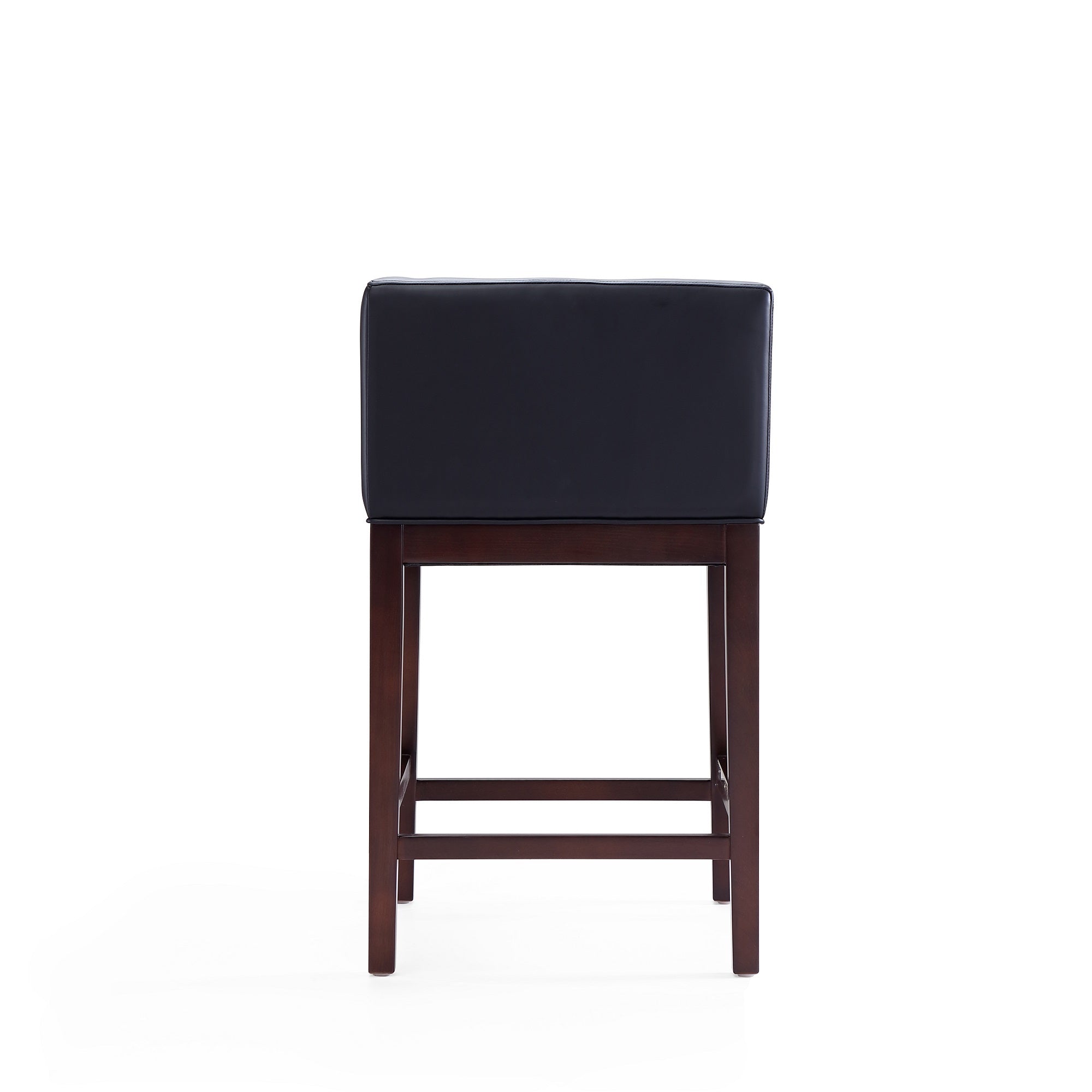 Kingsley Black Counter Stool | Modern Leather Upholstered Seating with Backrest | MidinMod