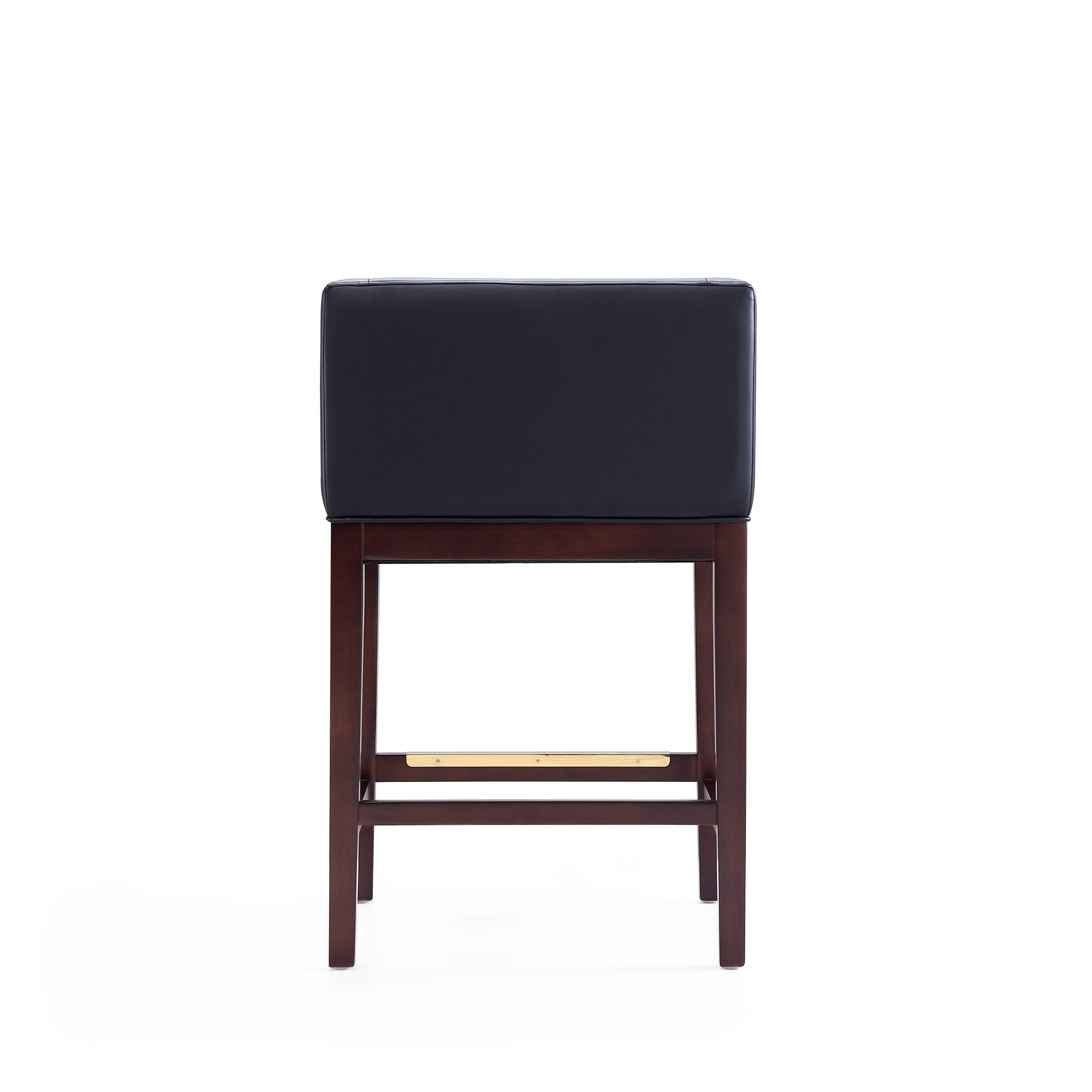 Kingsley Black Counter Stool | Modern Leather Upholstered Seating with Backrest | MidinMod