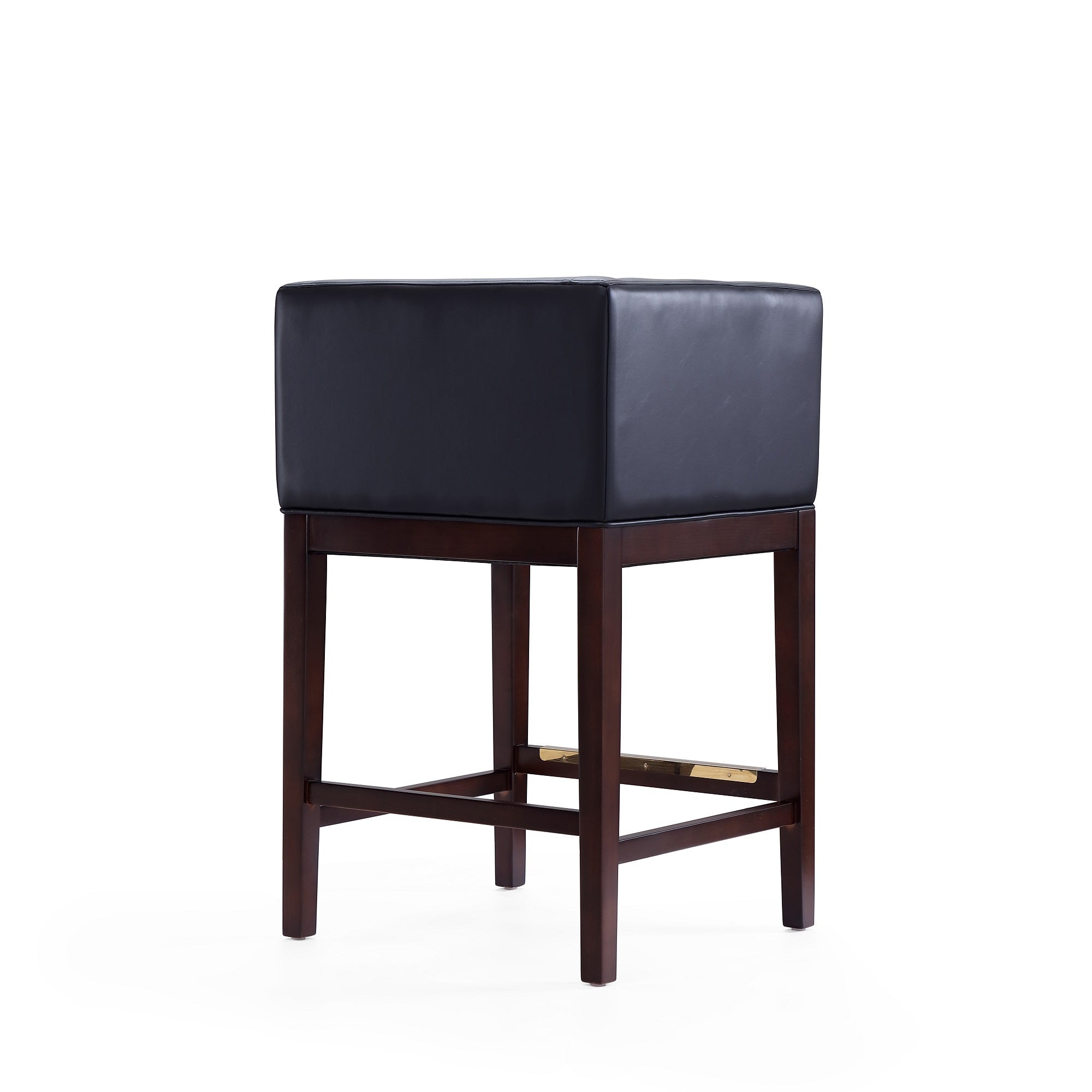 Kingsley Black Counter Stool | Modern Leather Upholstered Seating with Backrest | MidinMod