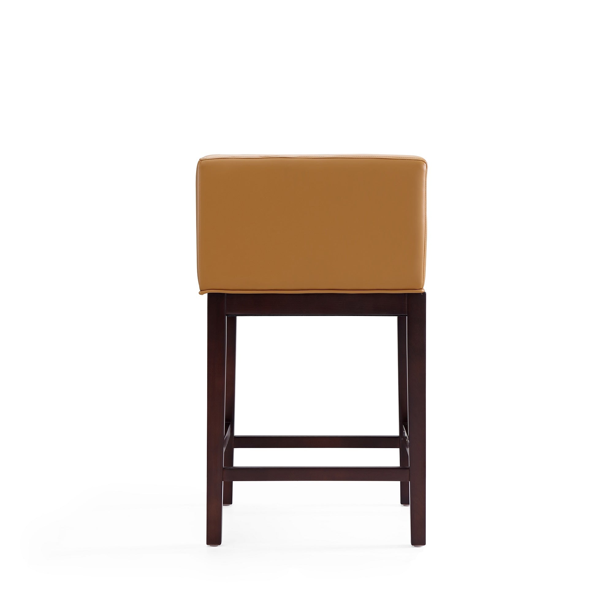 Kingsley Camel Counter Stool | Modern Leather Upholstered Seating with Backrest | MidinMod