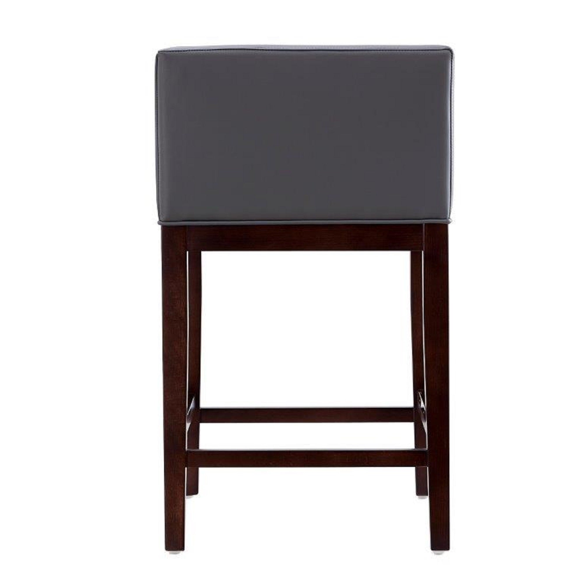 Kingsley Gray Counter Stool | Modern Leather Upholstered Seating with Backrest  MidinMod