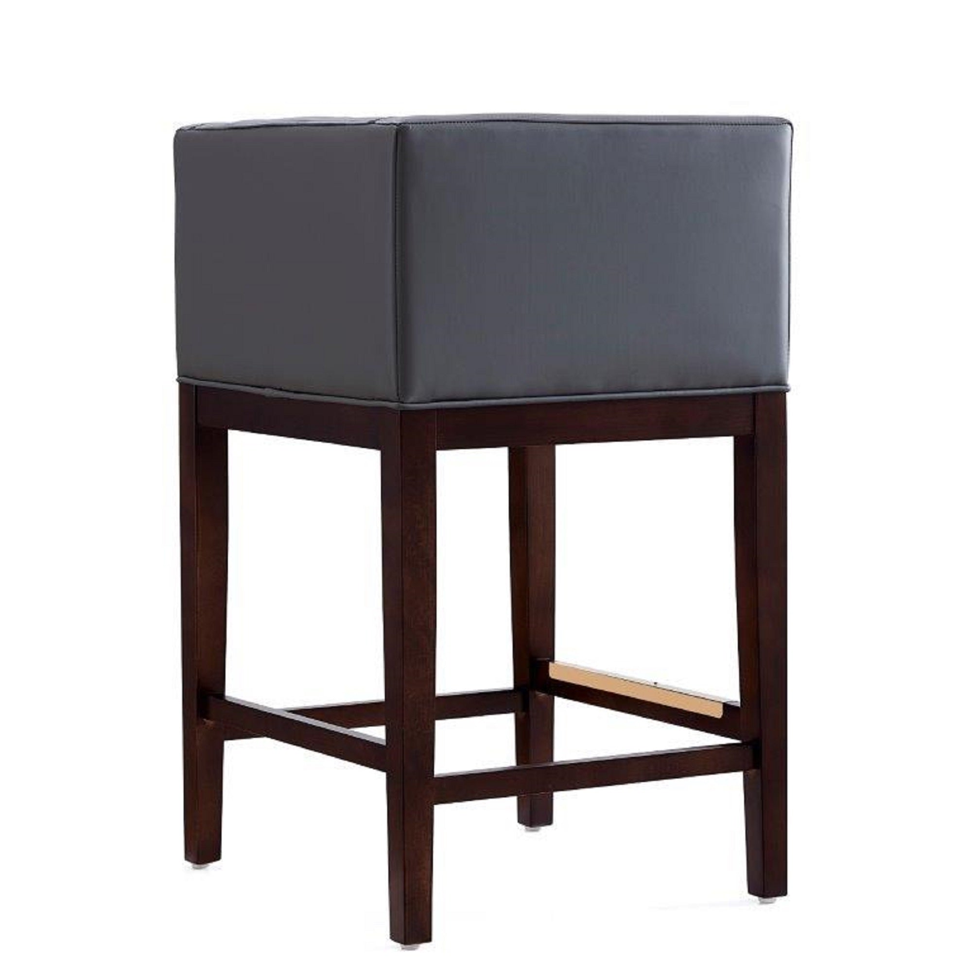 Kingsley Gray Counter Stool | Modern Leather Upholstered Seating with Backrest  MidinMod