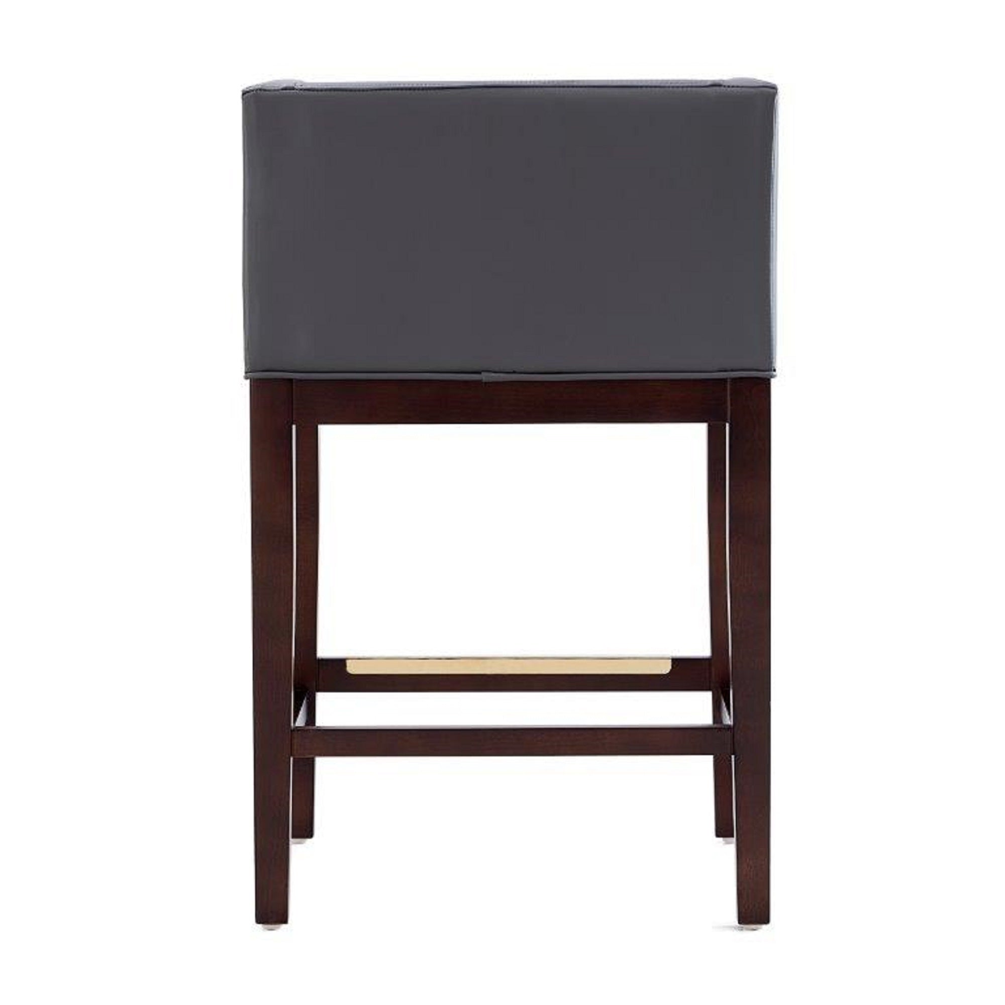 Kingsley Gray Counter Stool | Modern Leather Upholstered Seating with Backrest  MidinMod