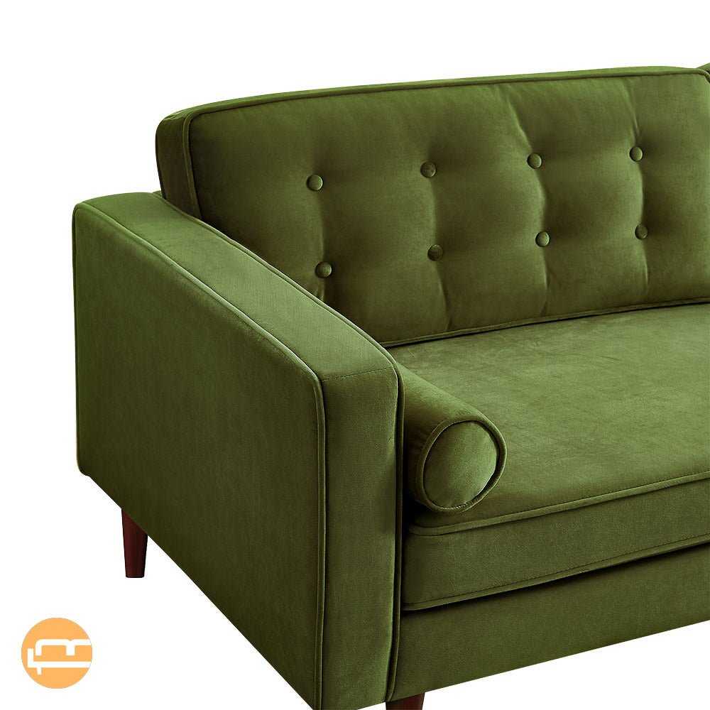 Kirby Olive Green Velvet Sofa - MidinMod