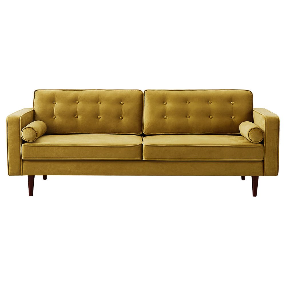 Kirby Dark Yellow Velvet Sofa - MidinMod