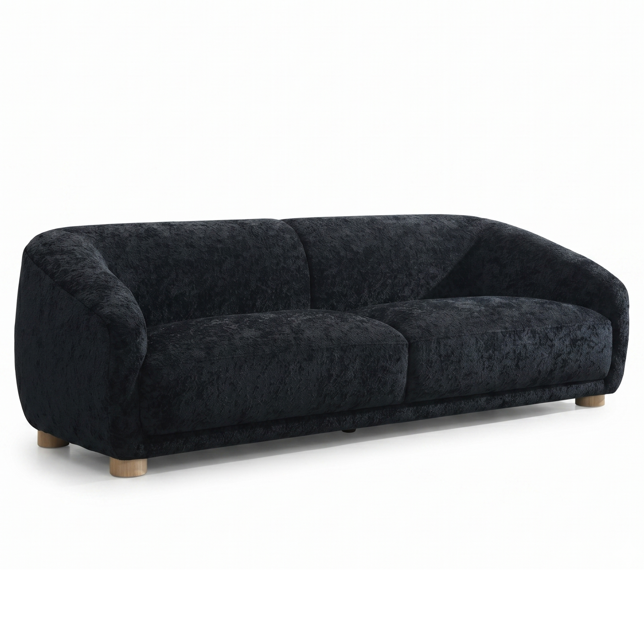 Kolvere Black Sofa | Contemporary Solid Wood Chenille Sofa | MidinMod