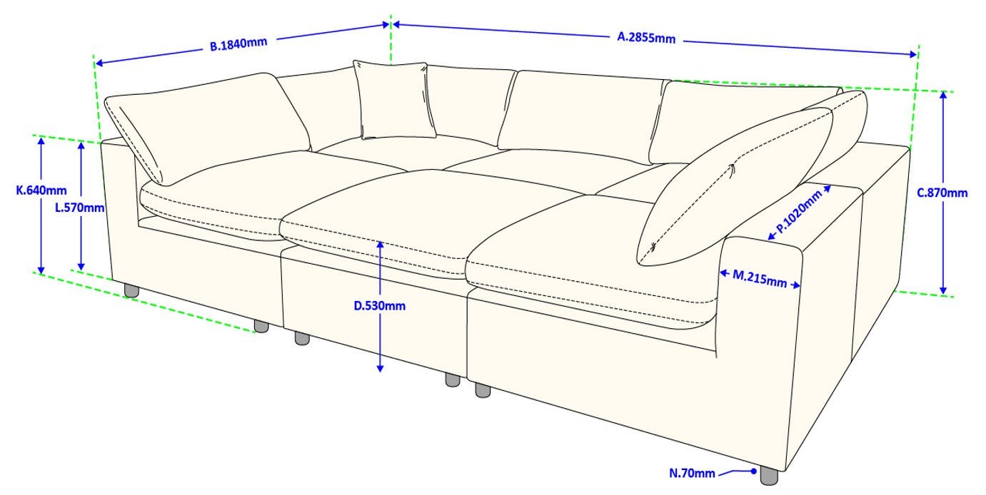 Laurel Olive Green Velvet Modular Sofa - MidinMod