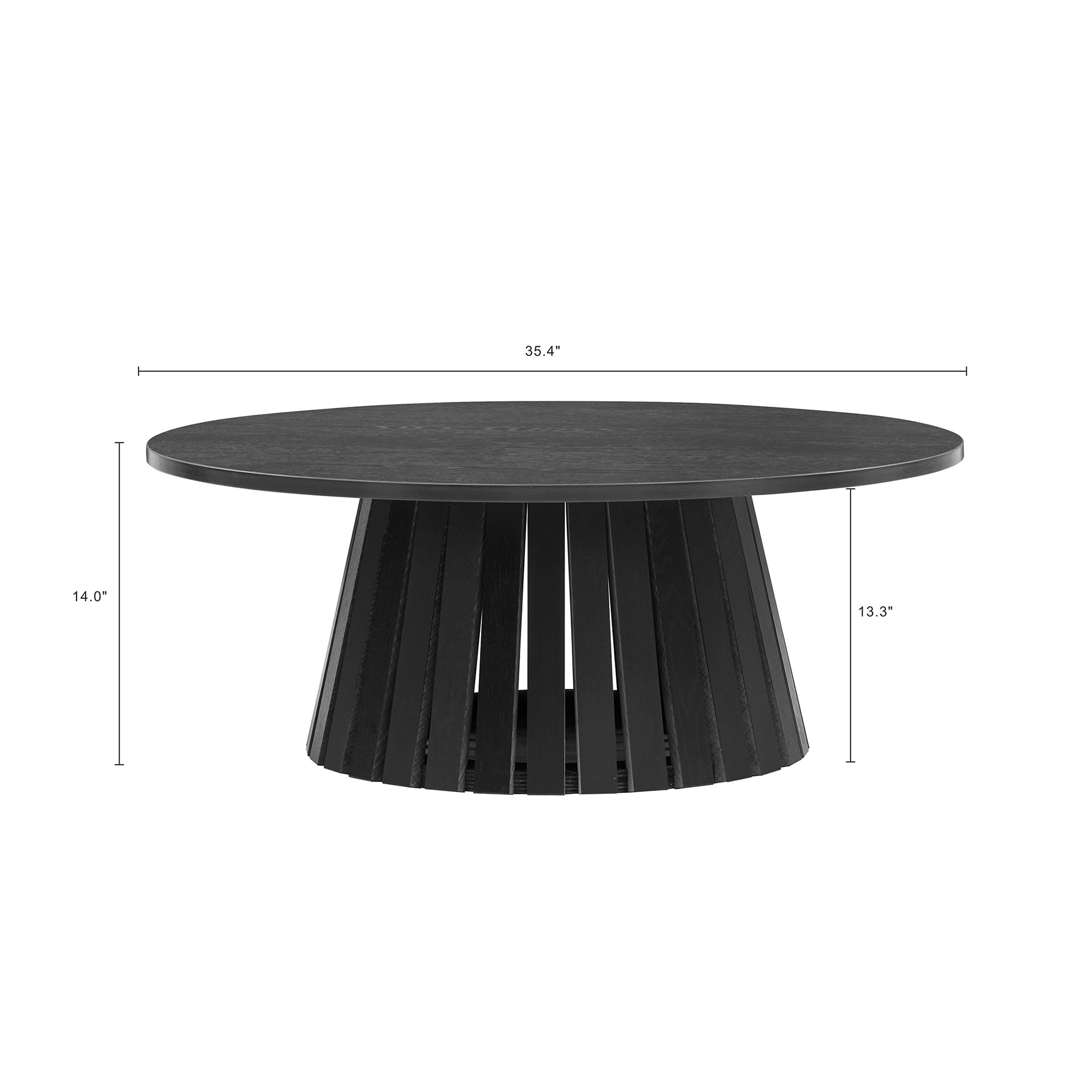 Layla 35.4" Modern Black Coffee Table | MidinMod