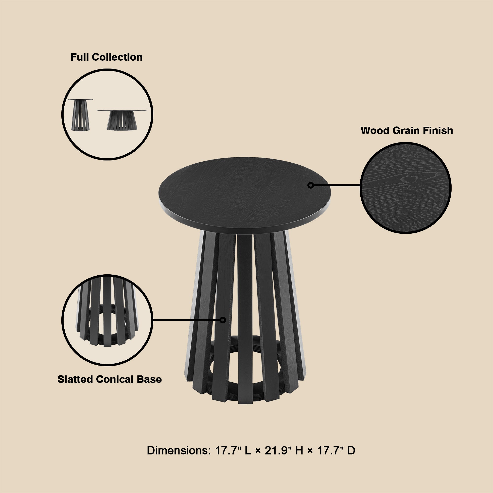 Layla Modern Black End Tables | Set of 2 | MidinMod