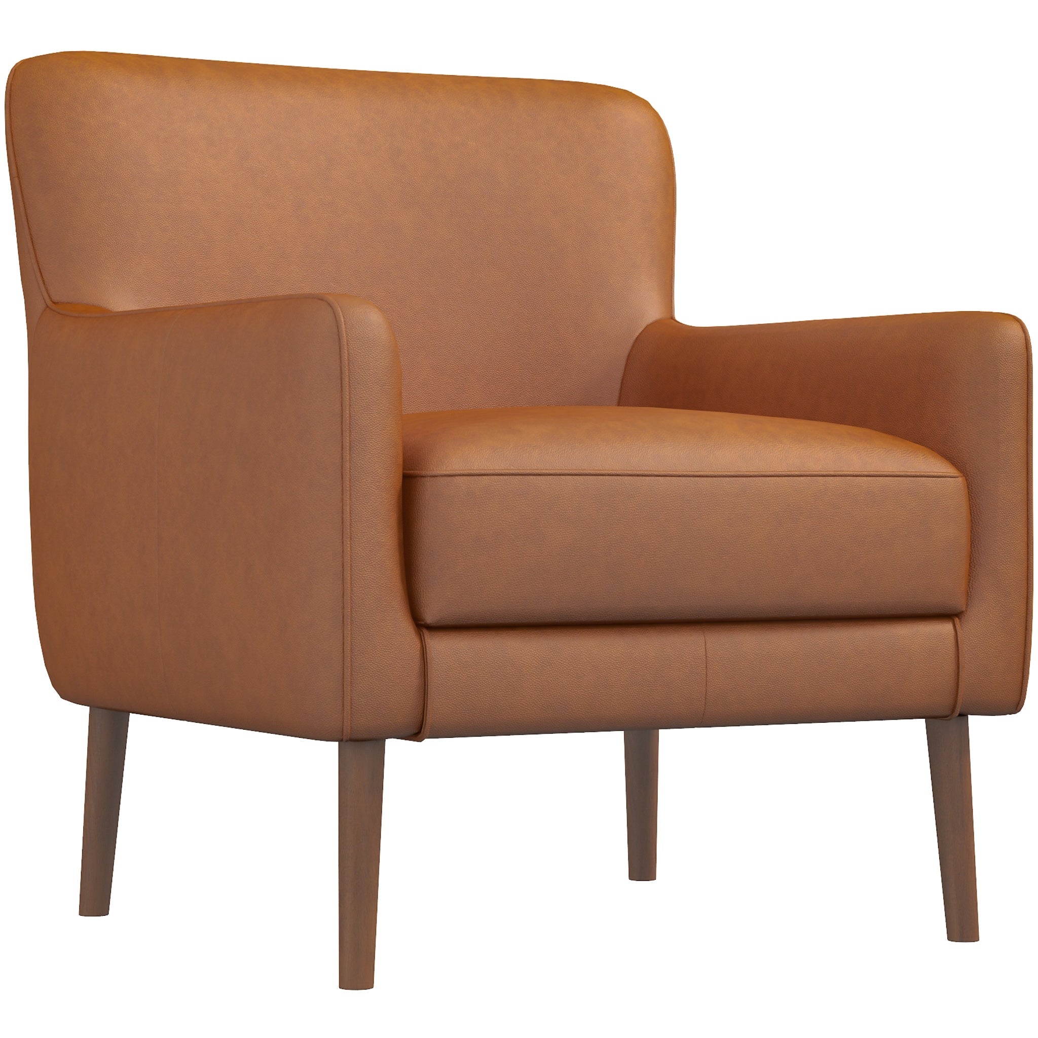 Swindon Genuine Leather Lounge Chair Tan - MidinMod