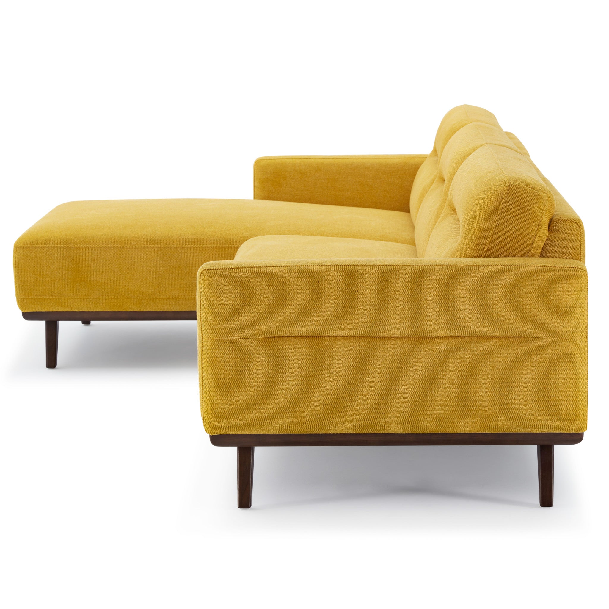 Baltic L Shaped Left Sectional Sofa Yellow Linen - MidinMod