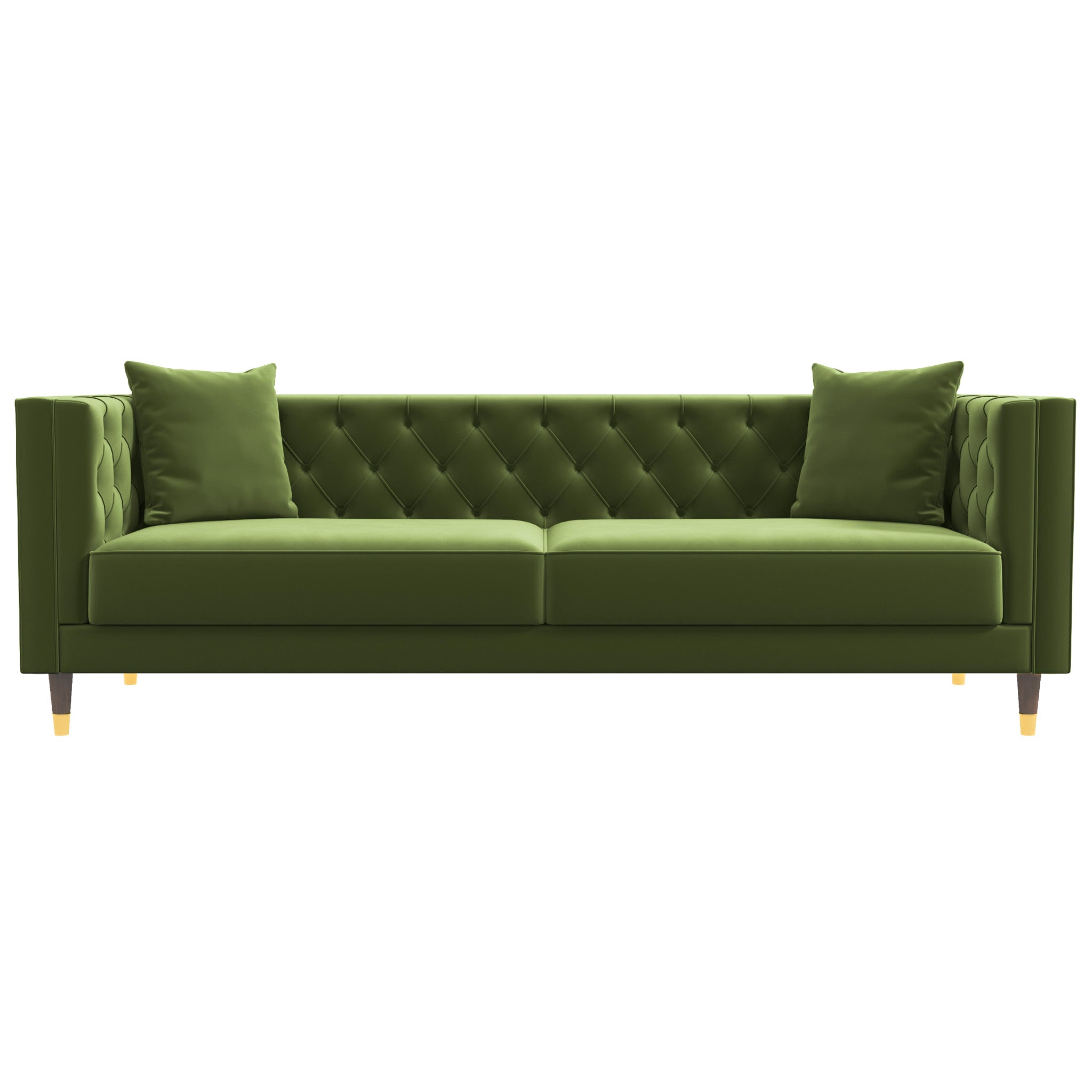 Lewis Olive Green Velvet Sofa - MidinMod