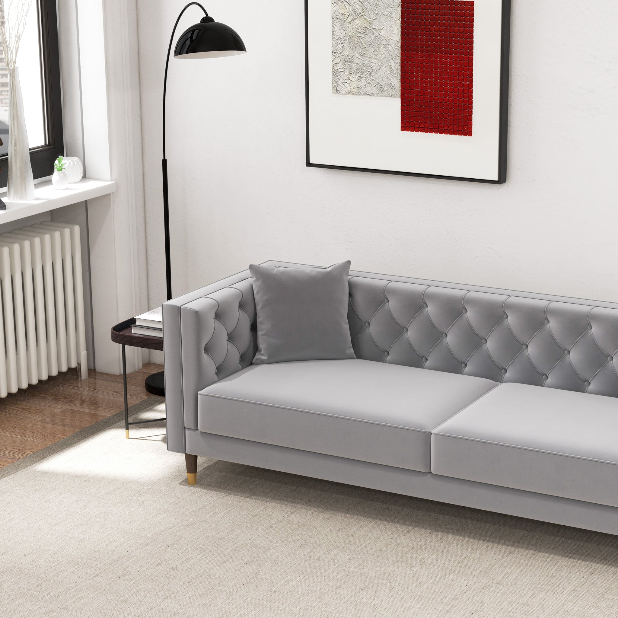 Chaise longue 2024 grey velvet