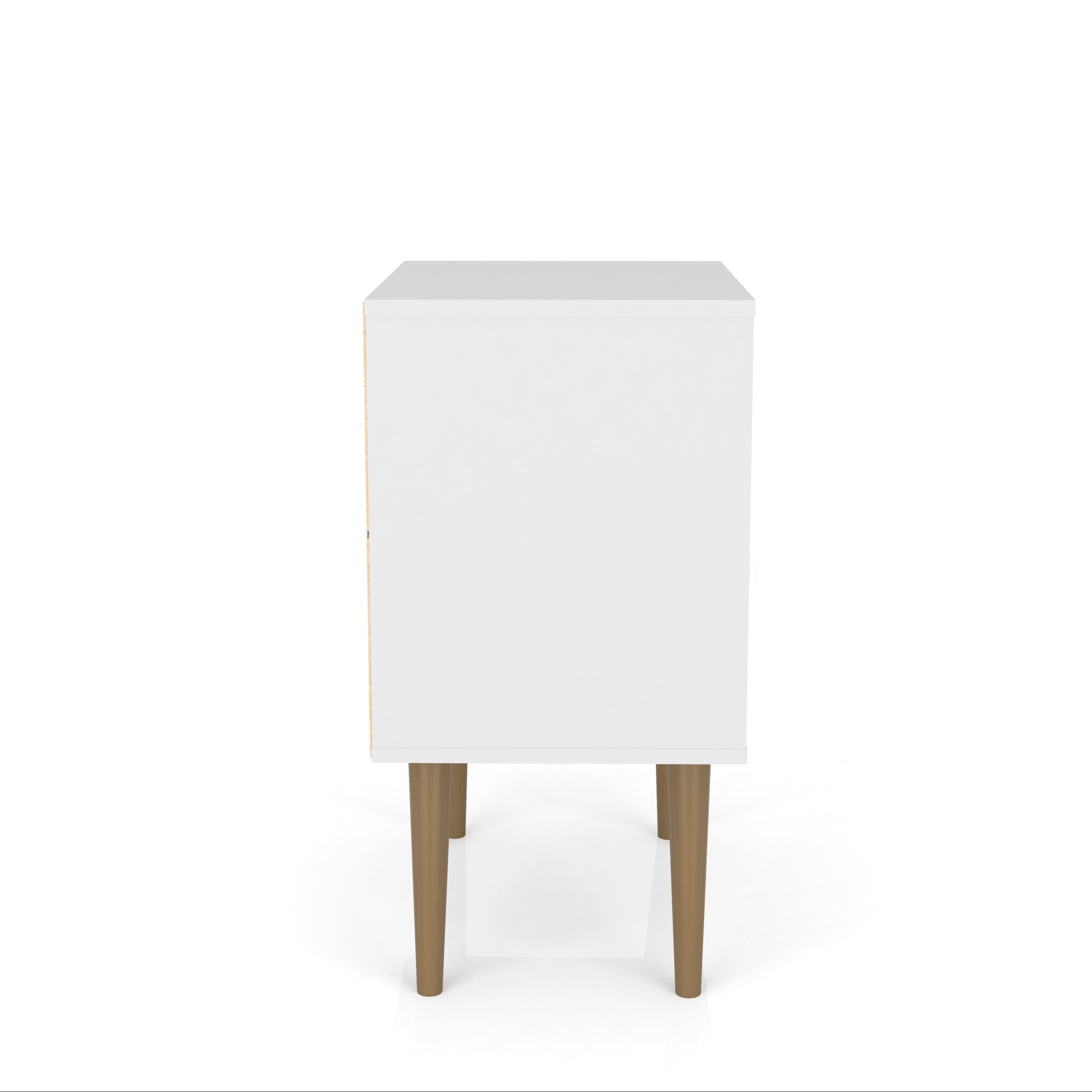 Liberty 1.0 White &amp; 3D Brown Print Modern Bedside Nightstand | MidinMod