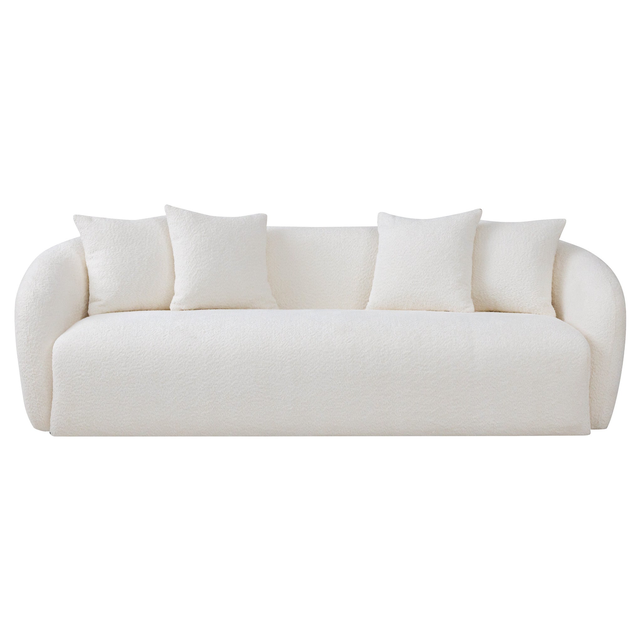 Lidia Ivory Boucle Japandi Style Sofa - MidinMod