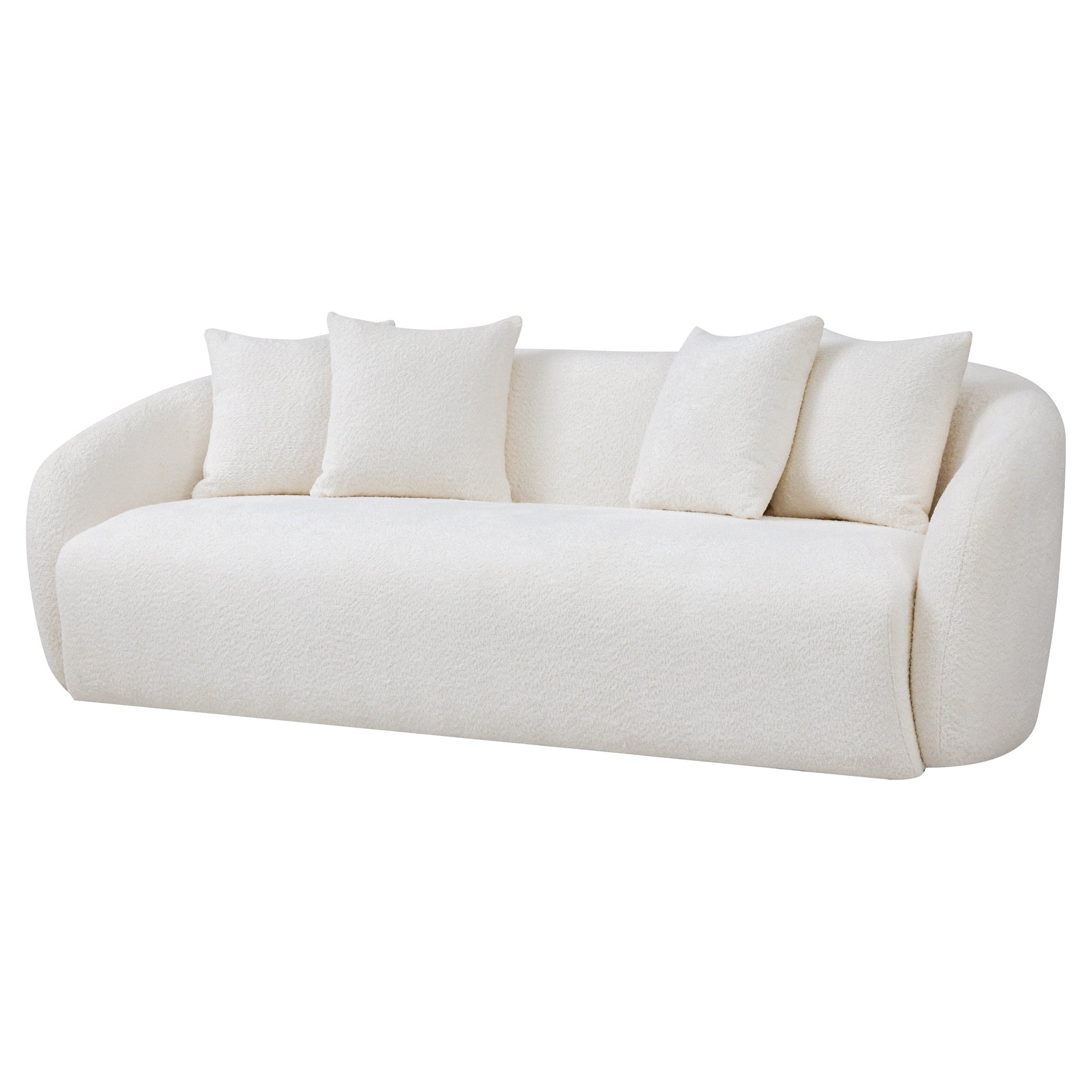 Lidia Ivory Boucle Japandi Style Sofa - MidinMod